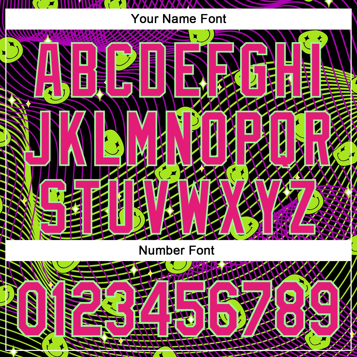 Custom Black Hot Pink-Pea Green 3D Pattern Design Rave Psychedelic Emoji Smile Authentic Baseball Jersey - Image 5