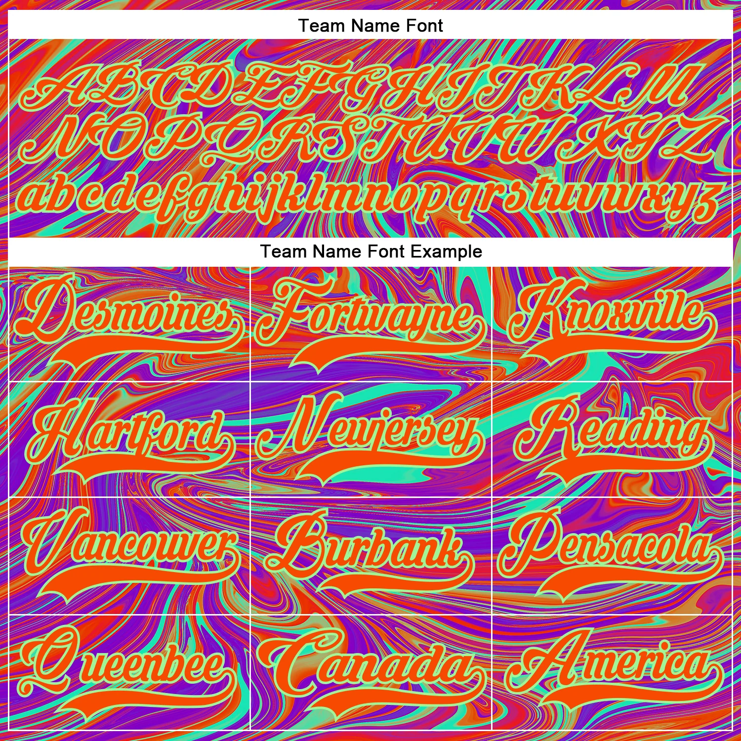 Custom Purple Orange-Pea Green Trippy Psychedelic Fluid Hockey Lace Neck Jersey - Image 6