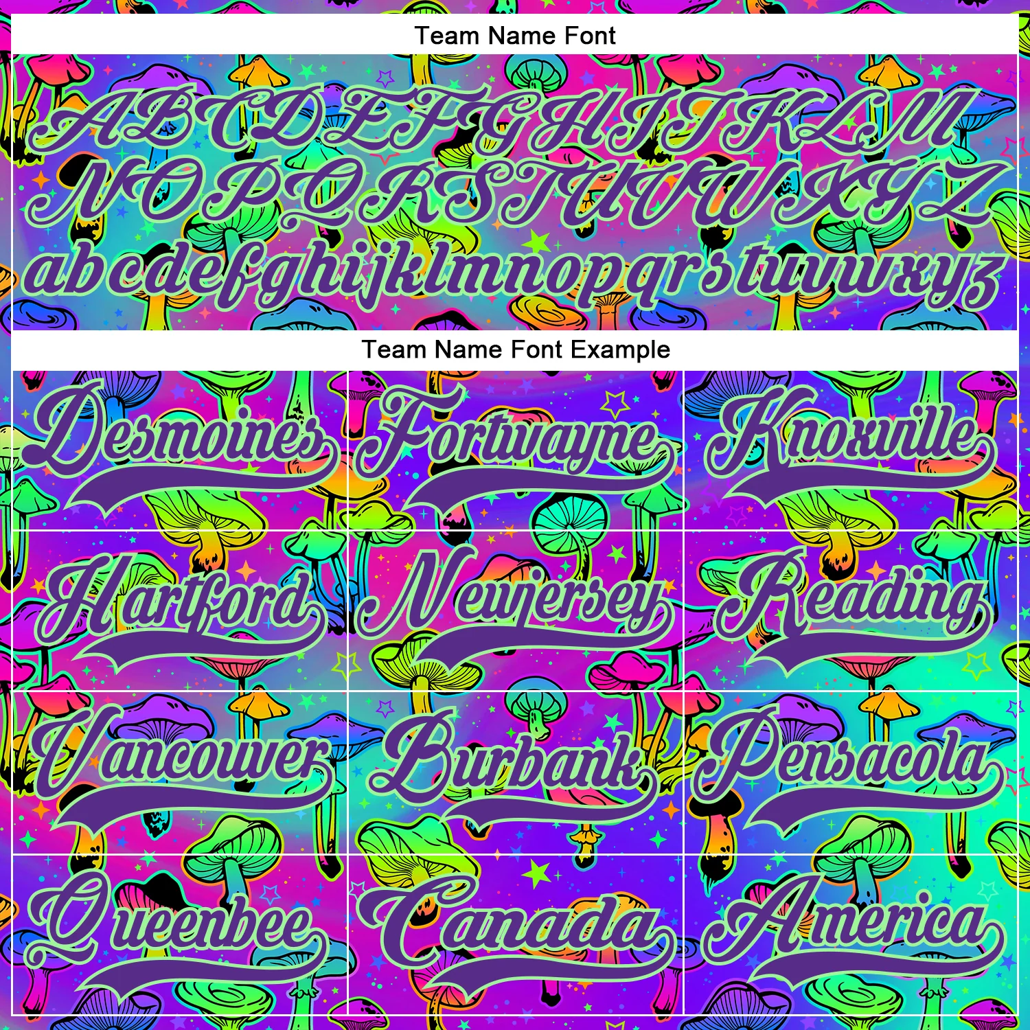 Custom Purple Pea Green-Black Trippy Psychedelic Magic Mushrooms Hockey Lace Neck Jersey - Image 6