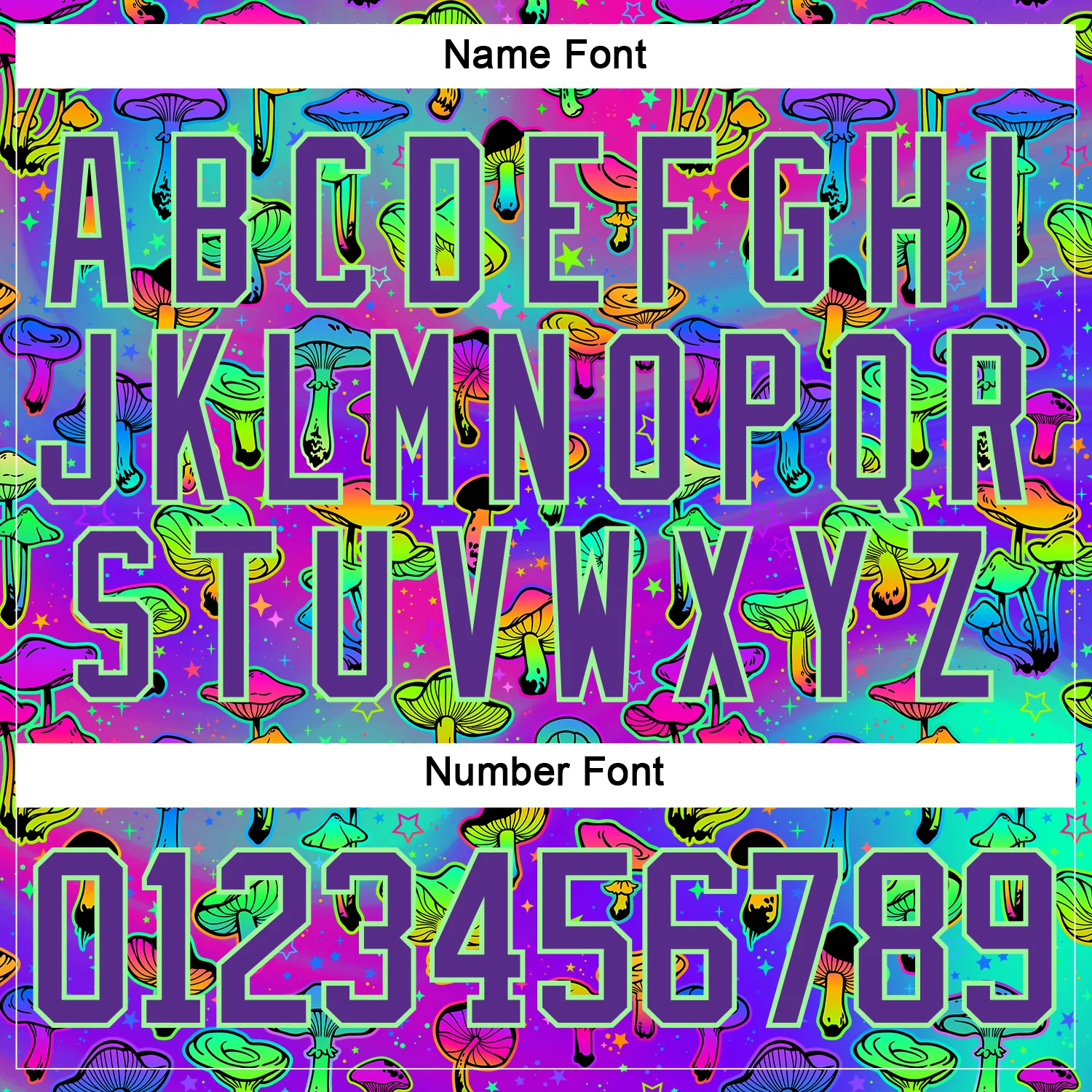 Custom Purple Pea Green-Black Trippy Psychedelic Magic Mushrooms Hockey Lace Neck Jersey - Image 7