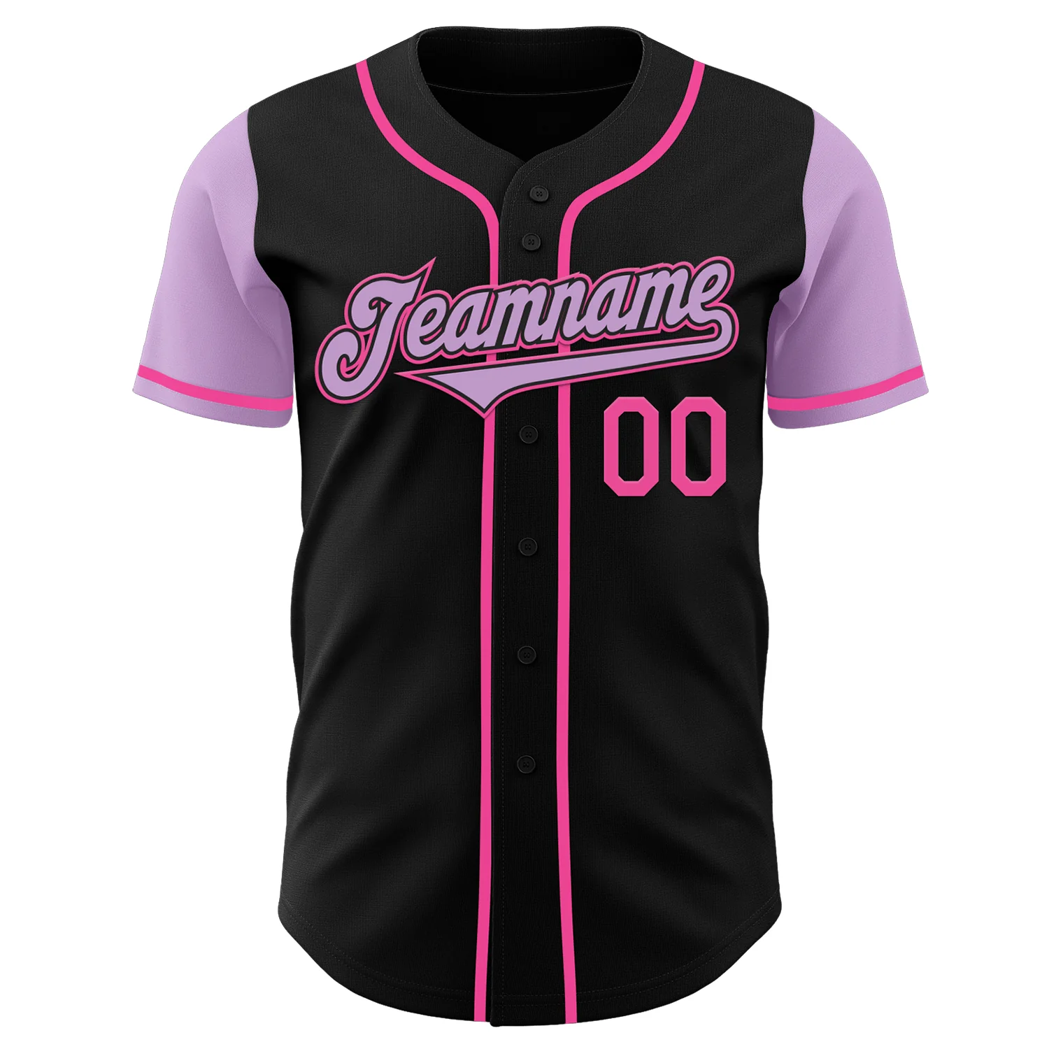 Custom Black Light Purple-Pink Authentic Two Tone Baseball Jersey - Image 2