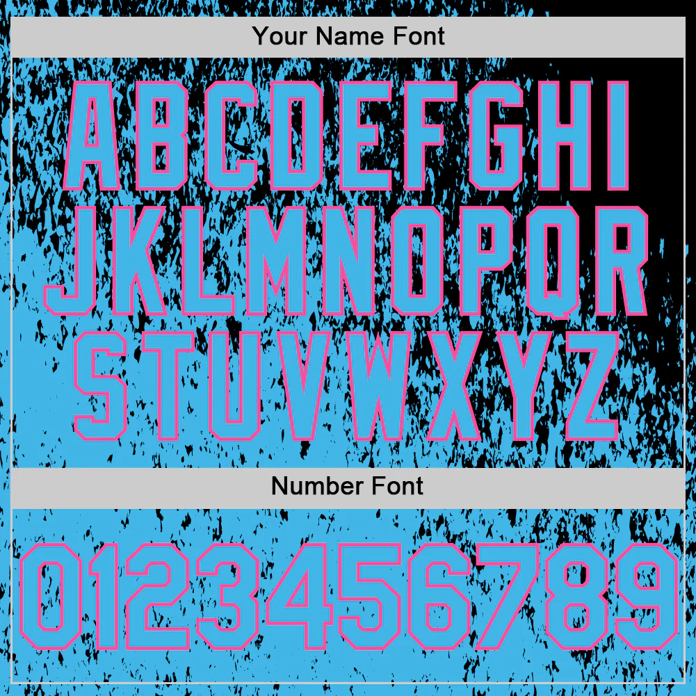 Custom Black Sky Blue-Pink Abstract Fragment Splatter Authentic Baseball Jersey - Image 5