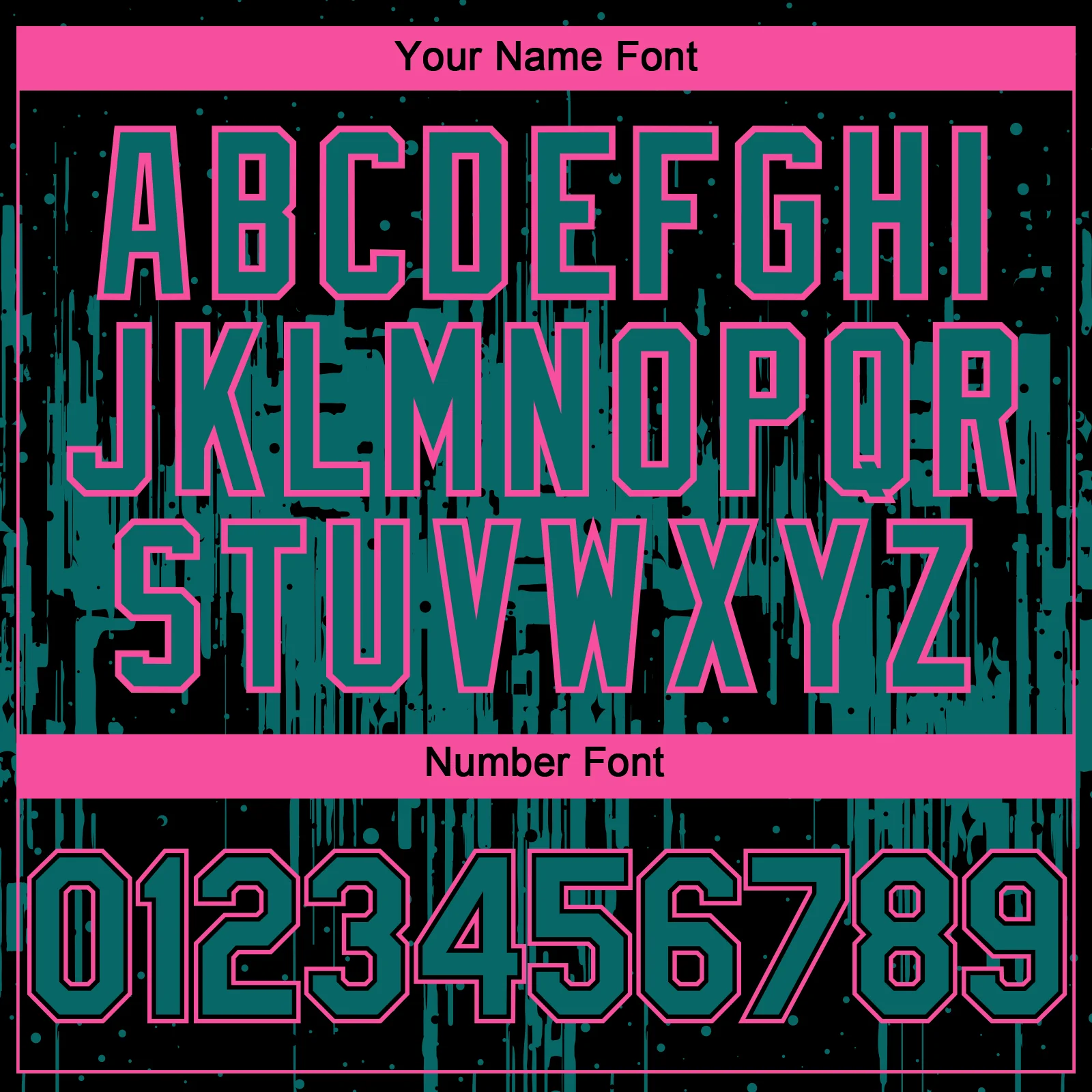 Custom Black Teal-Pink Dripping Splatter Paint Authentic Baseball Jersey - Image 5
