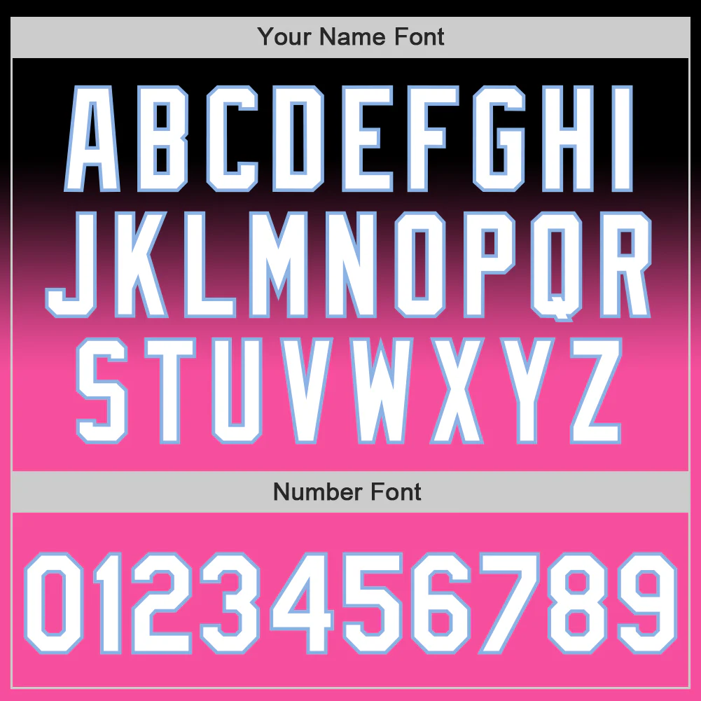 Custom Black White Pink-Light Blue Authentic Fade Fashion Baseball Jersey - Image 5