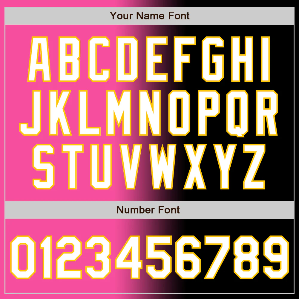 Custom Black White Pink-Yellow Authentic Gradient Fashion Baseball Jersey - Image 5