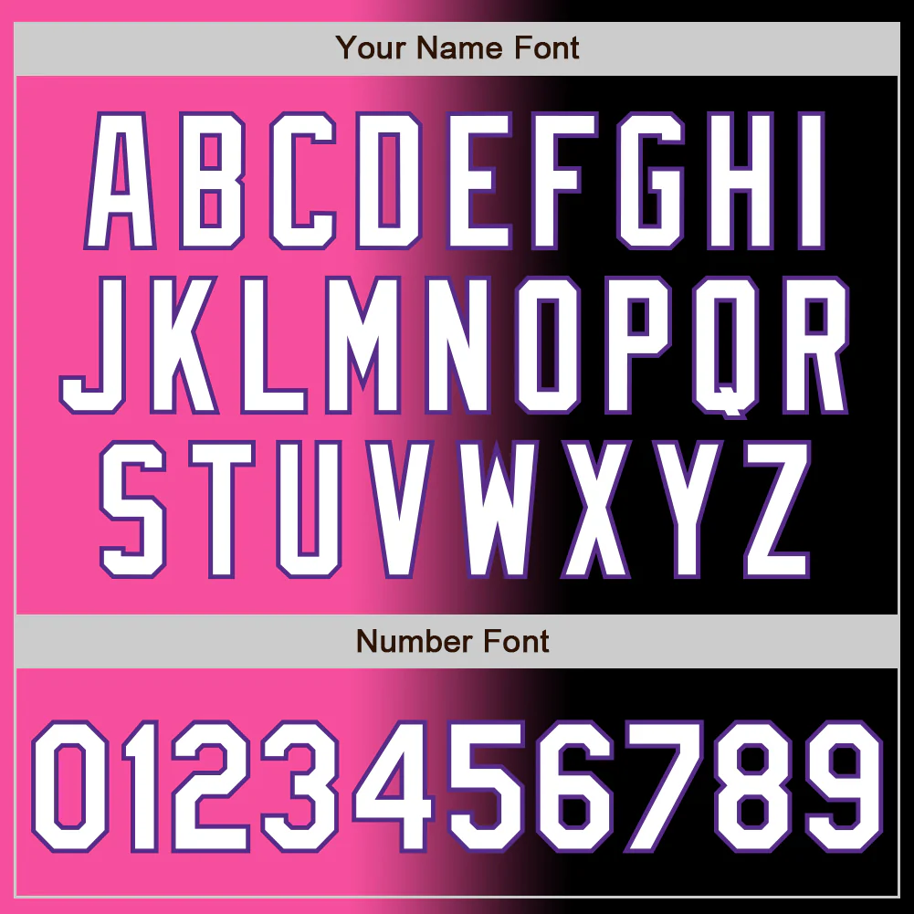 Custom Black White Pink-Purple Authentic Gradient Fashion Baseball Jersey - Image 5