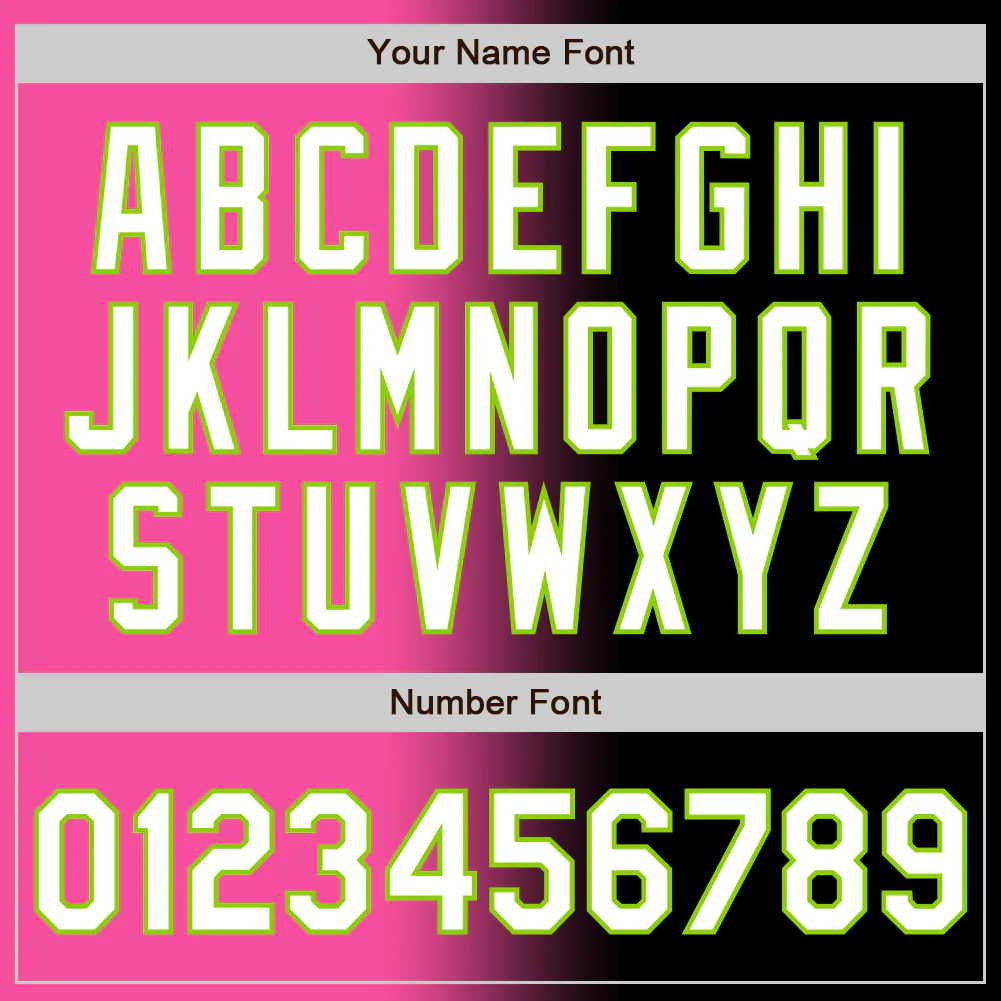 Custom Black White Pink-Neon Green Authentic Gradient Fashion Baseball Jersey - Image 5