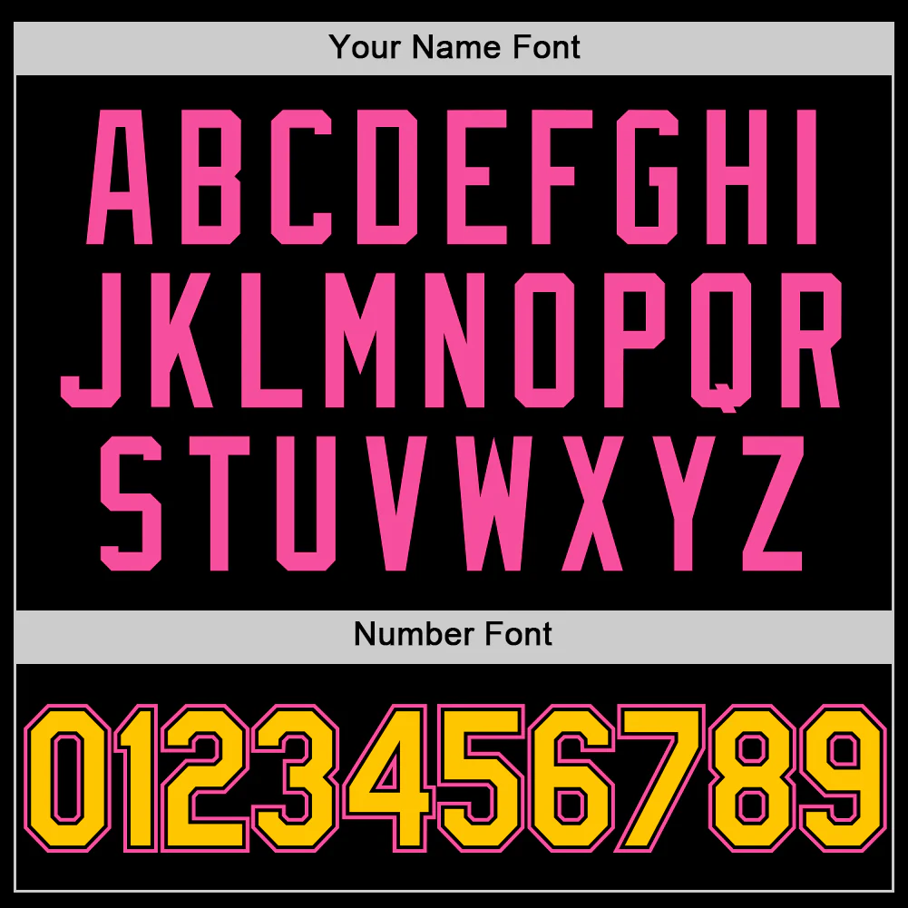 Custom Black Yellow-Pink Authentic Basketball Jersey - Image 3