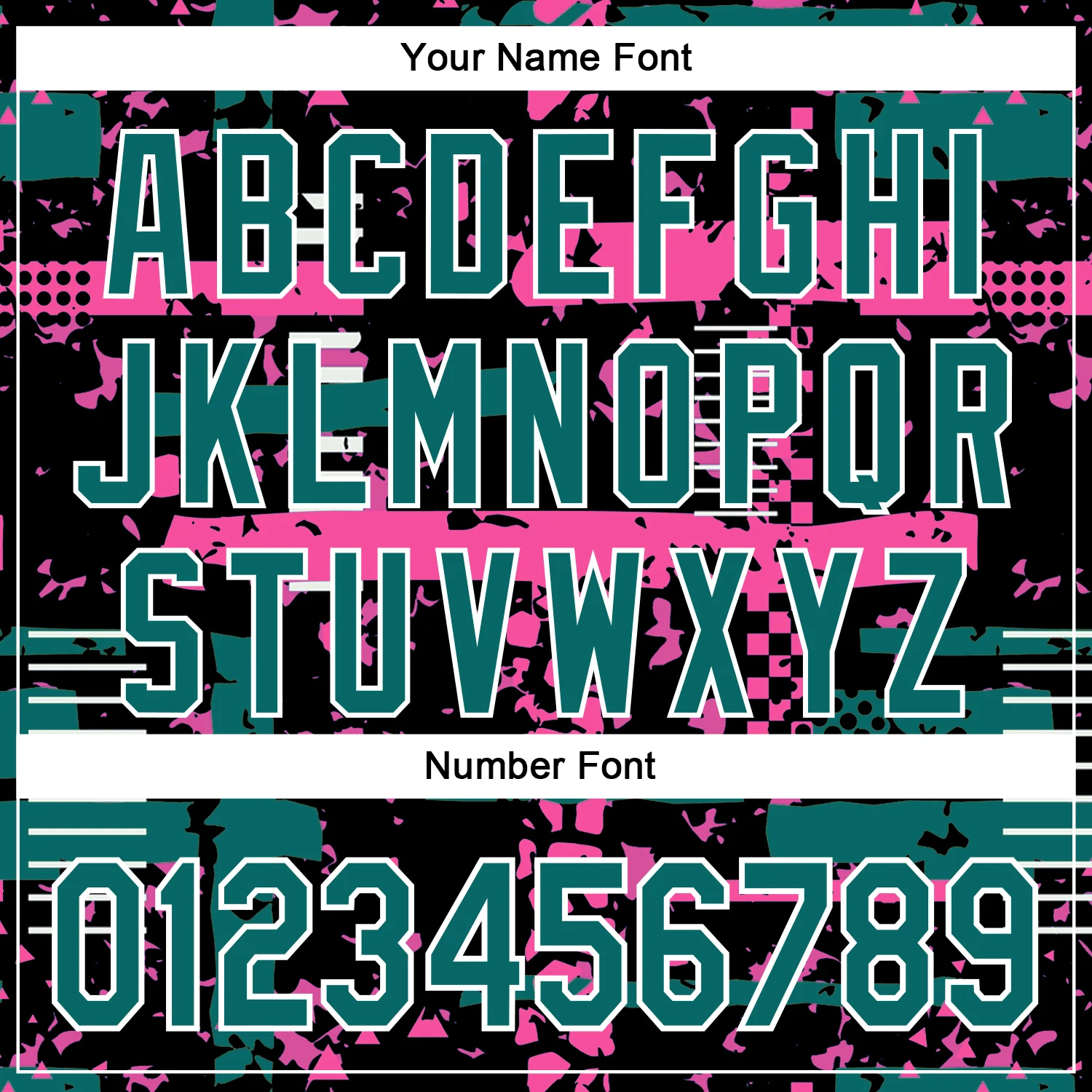 Custom Black Teal Pink-White Abstract Fragment Shape Bomber Full-Snap Varsity Letterman Hoodie Jacket - Image 6