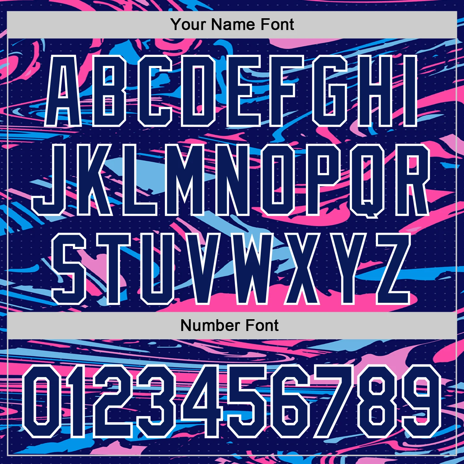 Custom Figure Royal Pink Light Blue-White Fluid Pattern Bomber Full-Snap Varsity Letterman Hoodie Jacket - Image 6