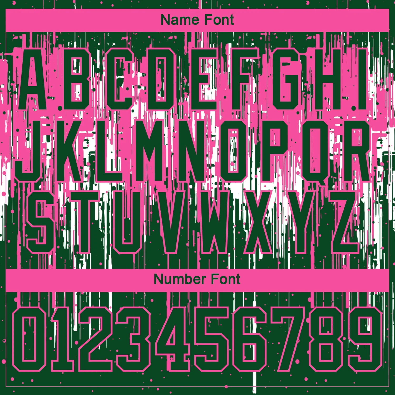 Custom Green Pink-White Dripping Splatter Pattern Hockey Lace Neck Jersey - Image 7