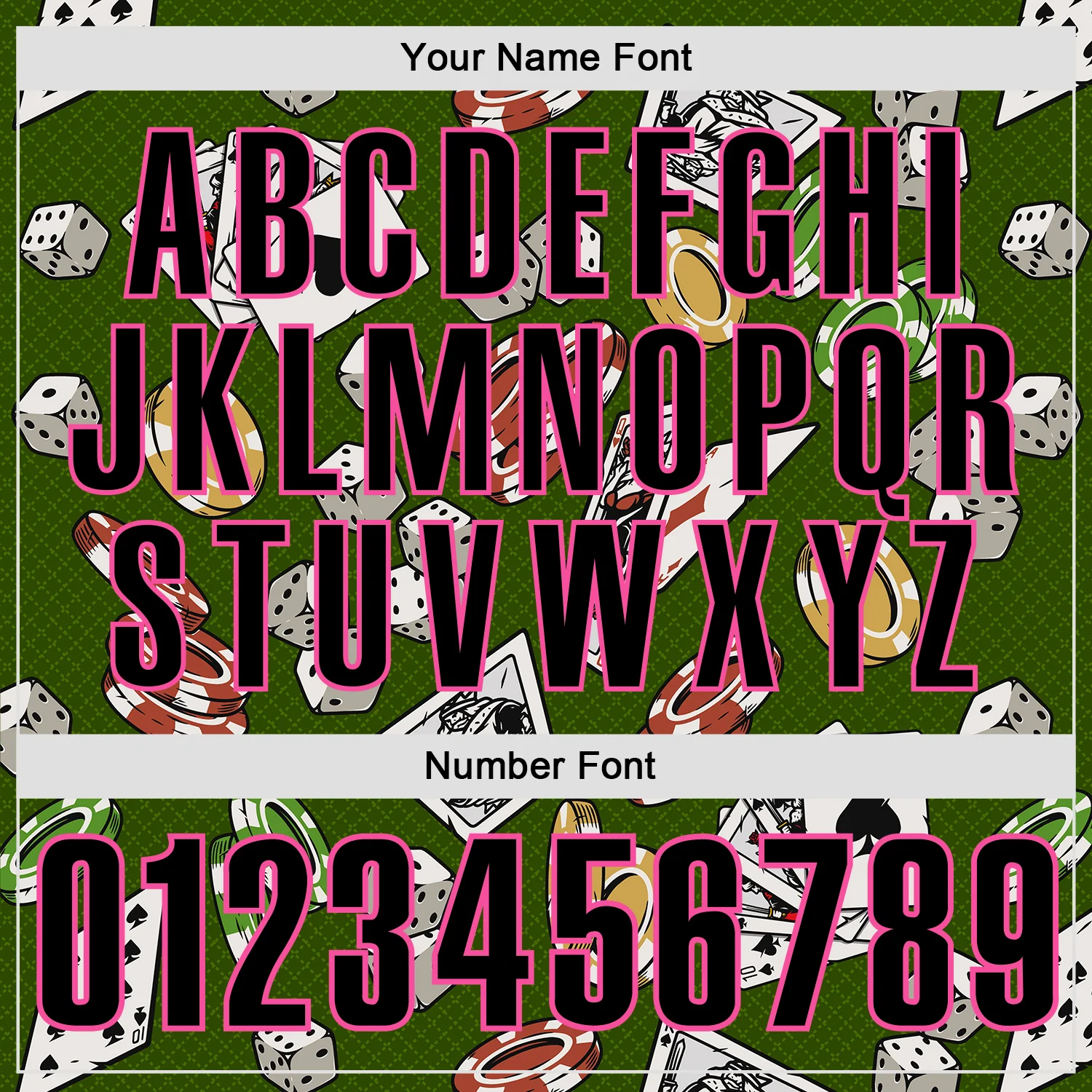 Custom Green Black-Pink 3D Gambling Poker And Dice Performance Polo Shirt - Image 5