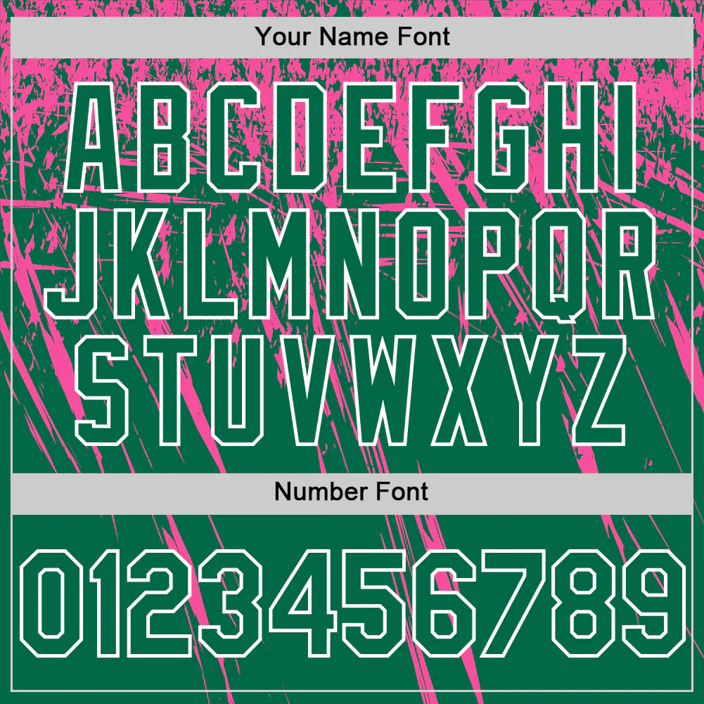 Custom Kelly Green Pink-White Distressed Scratch Brush Stroke Authentic Baseball Jersey - Image 5