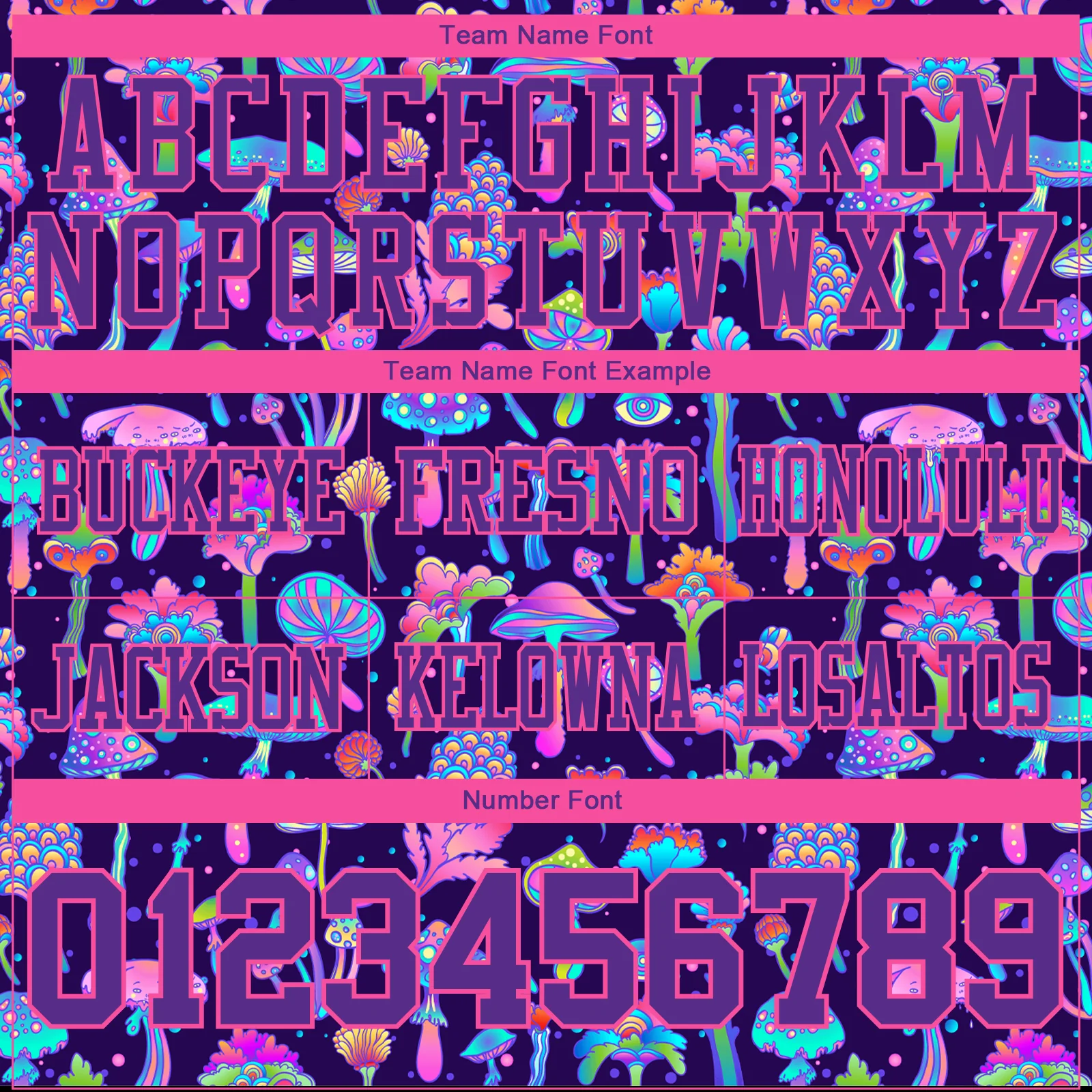 Custom Purple Pink 3D Pattern Colorful Flowers And Mushrooms Psychedelic Hallucination Authentic Football Jersey - Image 4