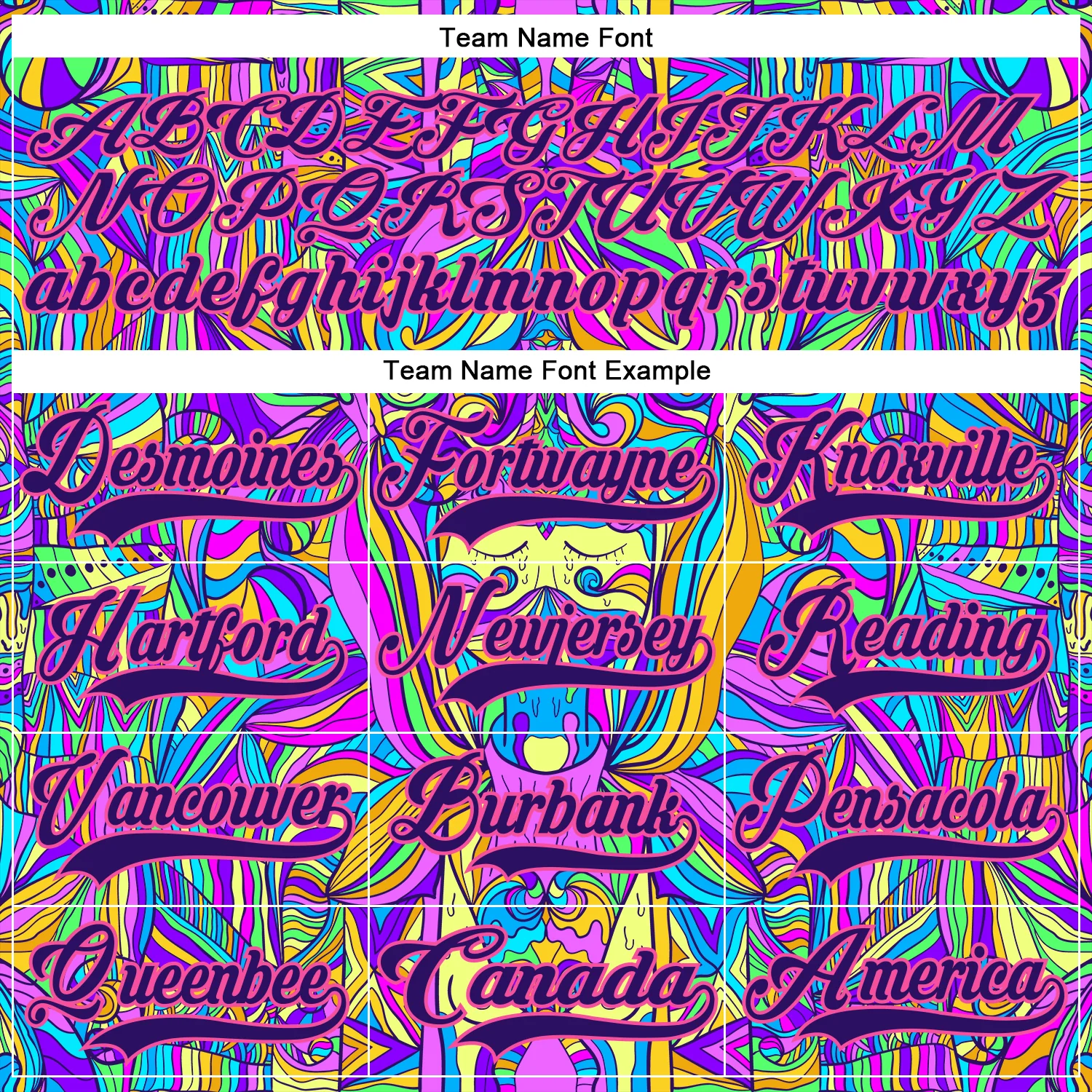 Custom Purple Pink-Yellow Trippy Psychedelic Hockey Lace Neck Jersey - Image 6