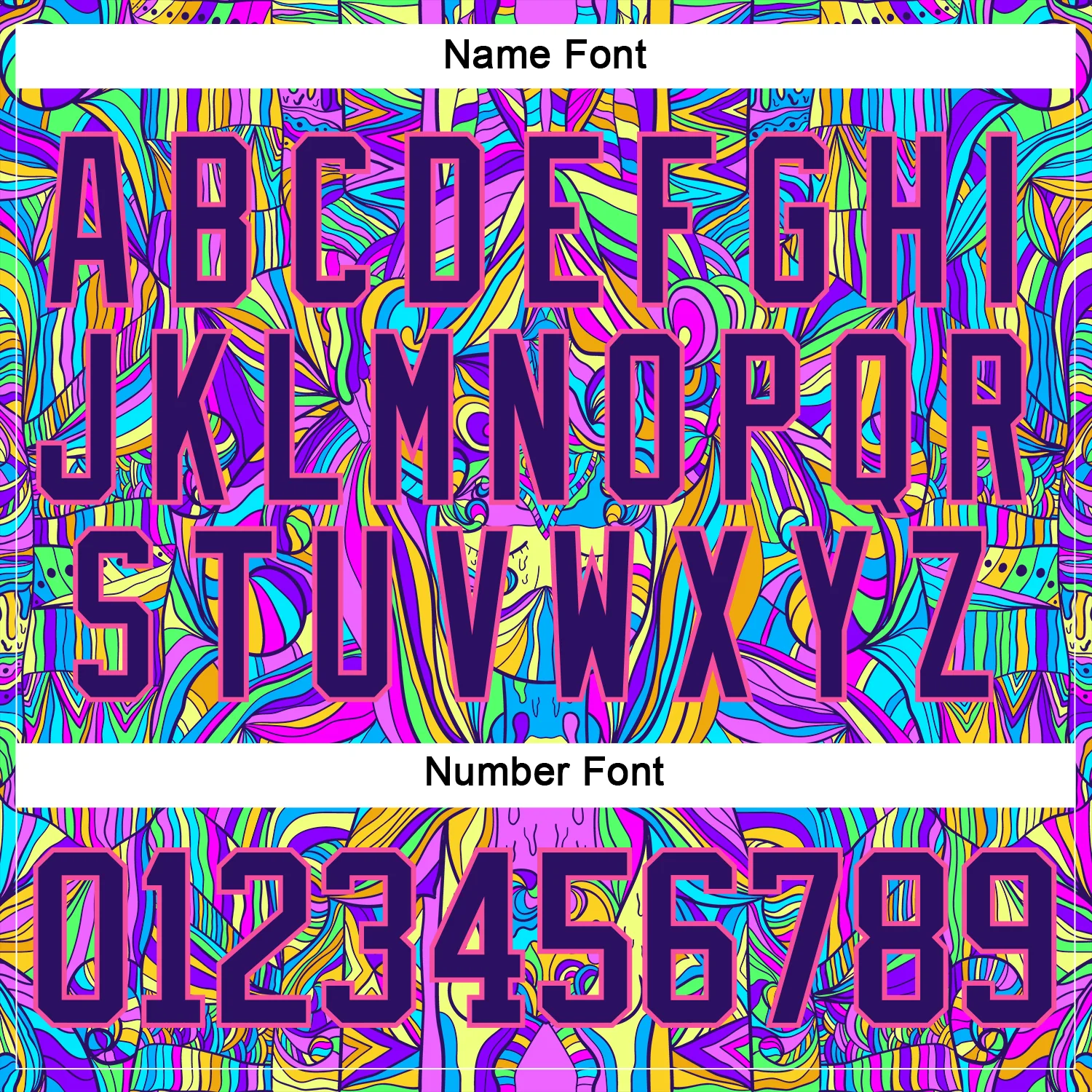 Custom Purple Pink-Yellow Trippy Psychedelic Hockey Lace Neck Jersey - Image 7