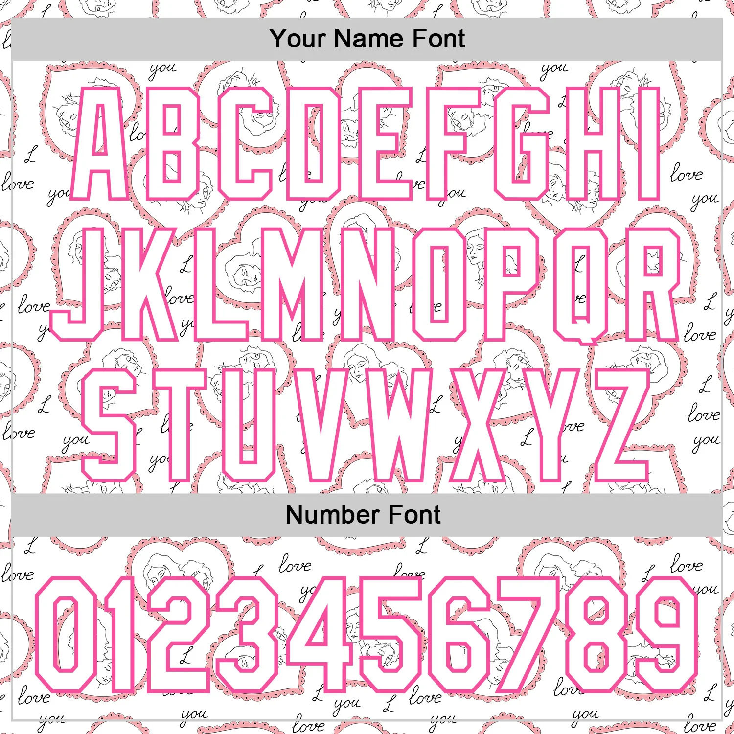 Custom White Pink 3D Pattern Design Mother's Day Love Authentic Baseball Jersey - Image 5