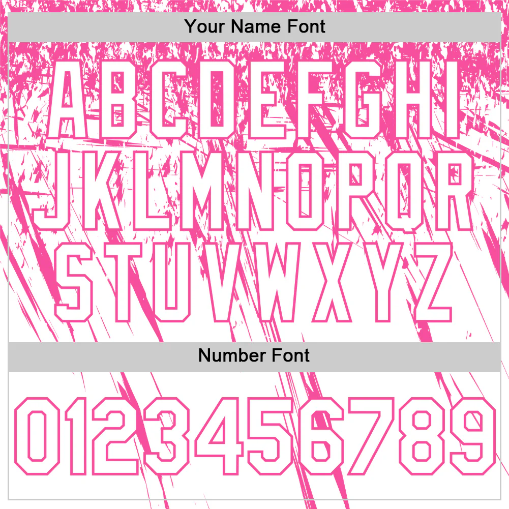Custom White Pink Distressed Scratch Brush Stroke Authentic Baseball Jersey - Image 5