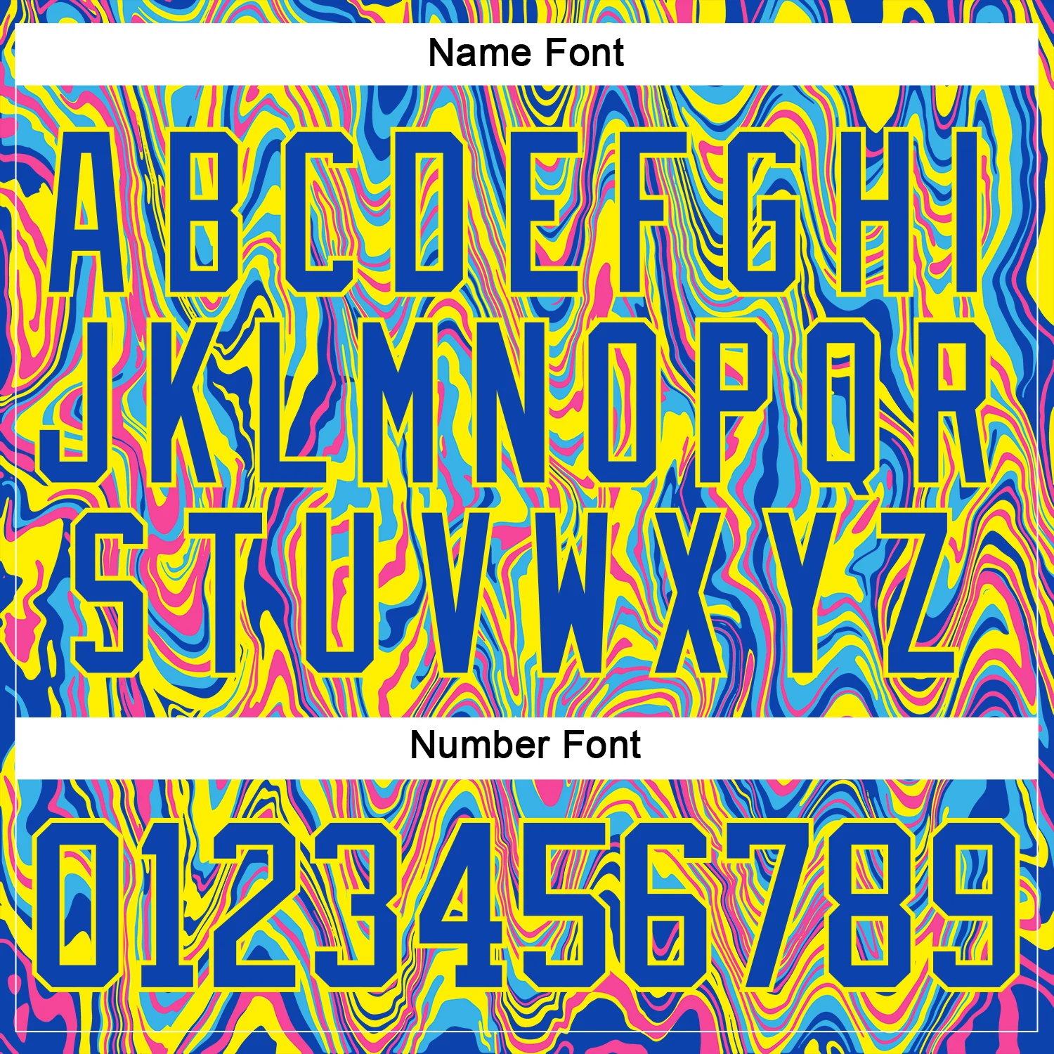 Custom Yellow Thunder Blue Pink-Light Yellow Trippy Psychedelic Fluid Hockey Lace Neck Jersey - Image 7