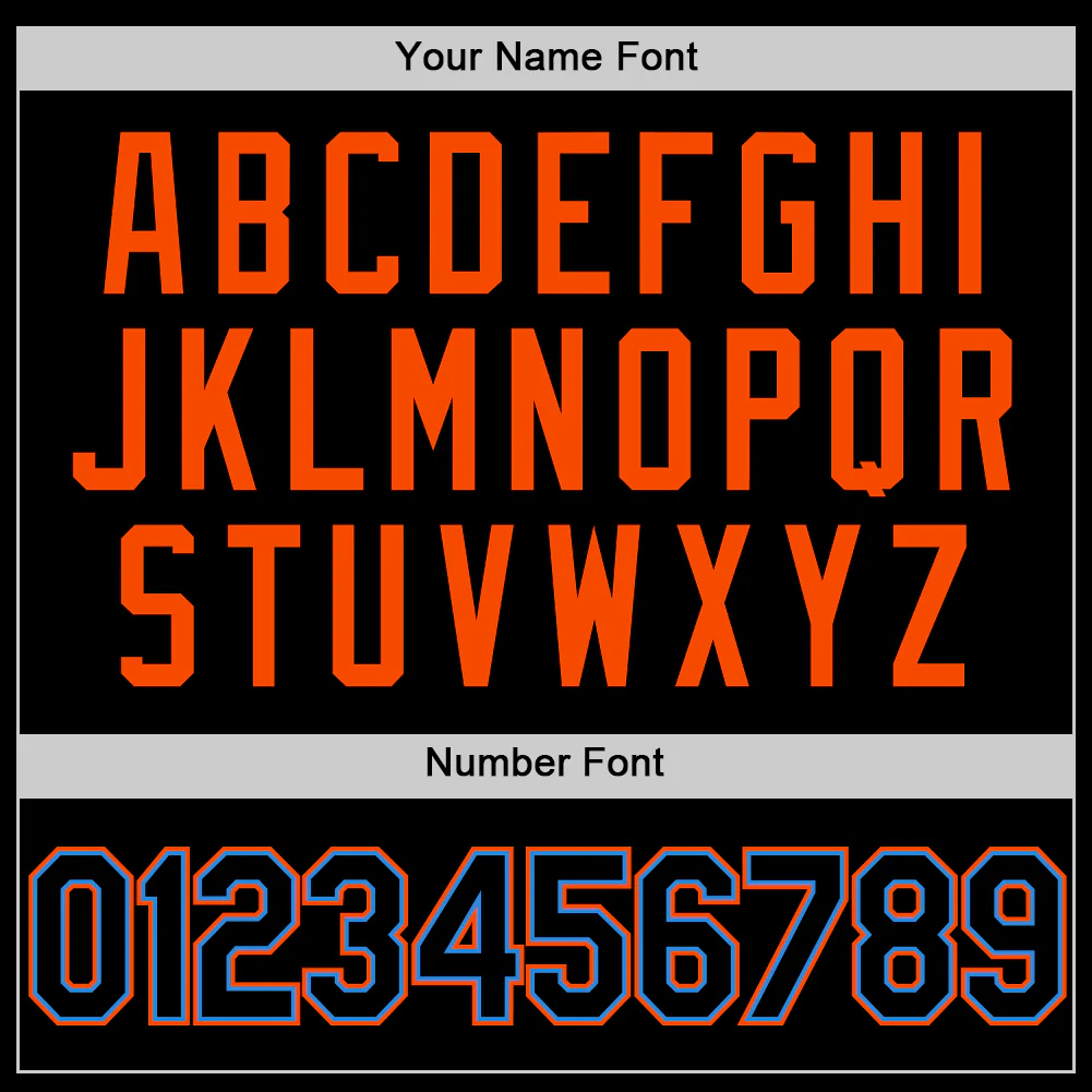 Custom Black Powder Blue-Orange Authentic Throwback Basketball Jersey - Image 4