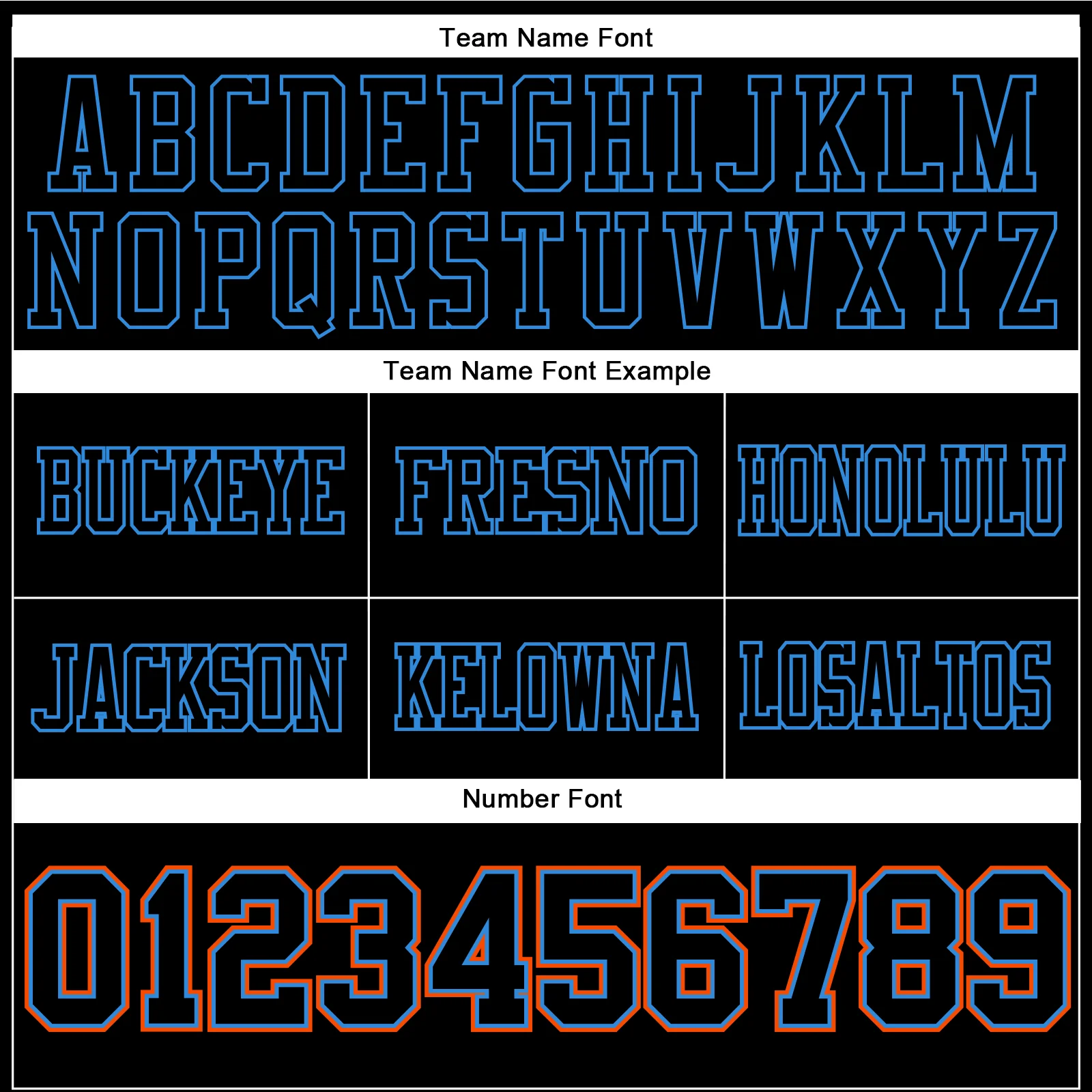 Custom Black Powder Blue-Orange Authentic Football Jersey - Image 4