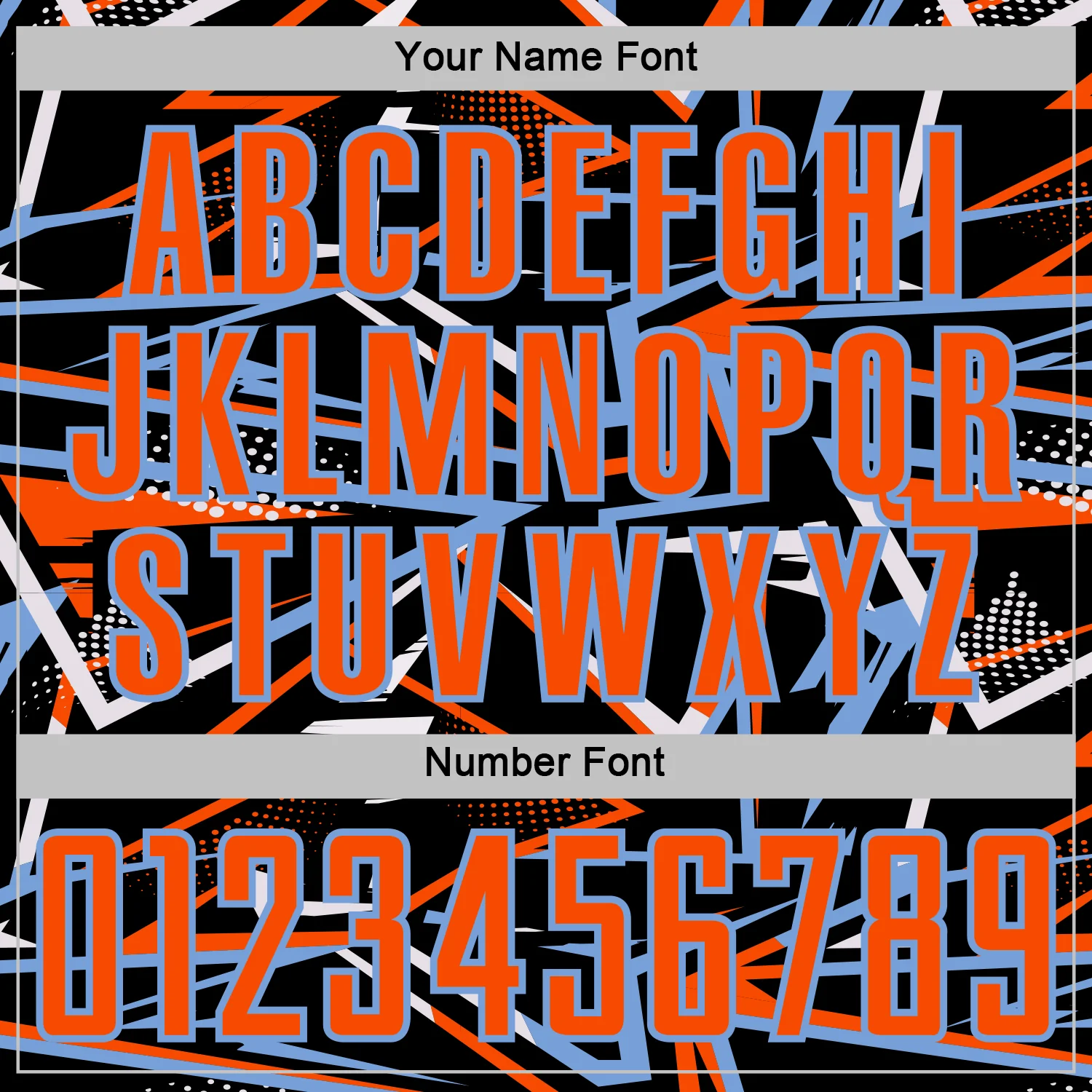Custom Black Orange Powder Blue-White Abstract Geometric Stripes Sports Sublimation Soccer Uniform Jersey - Image 6