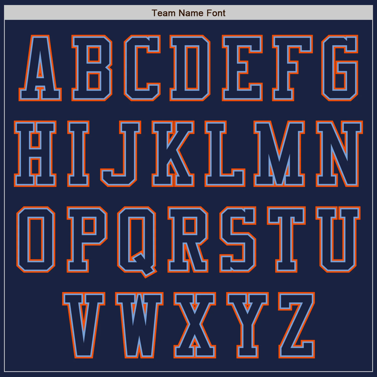 Custom Navy Powder Blue-Orange Authentic Baseball Jersey - Image 7
