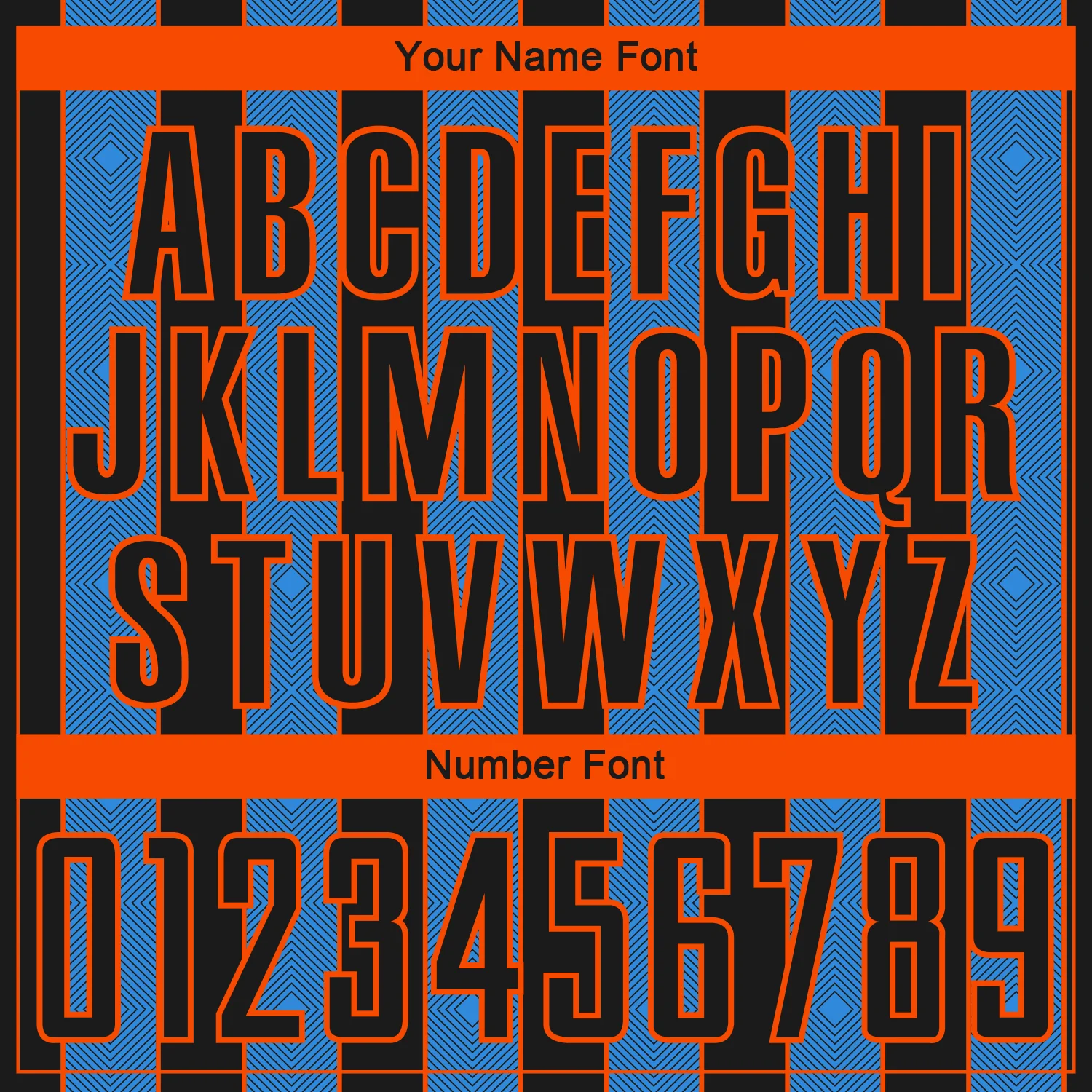 Custom Black Powder Blue-Orange Pinstripe Line Sports Sublimation Soccer Uniform Jersey - Image 6