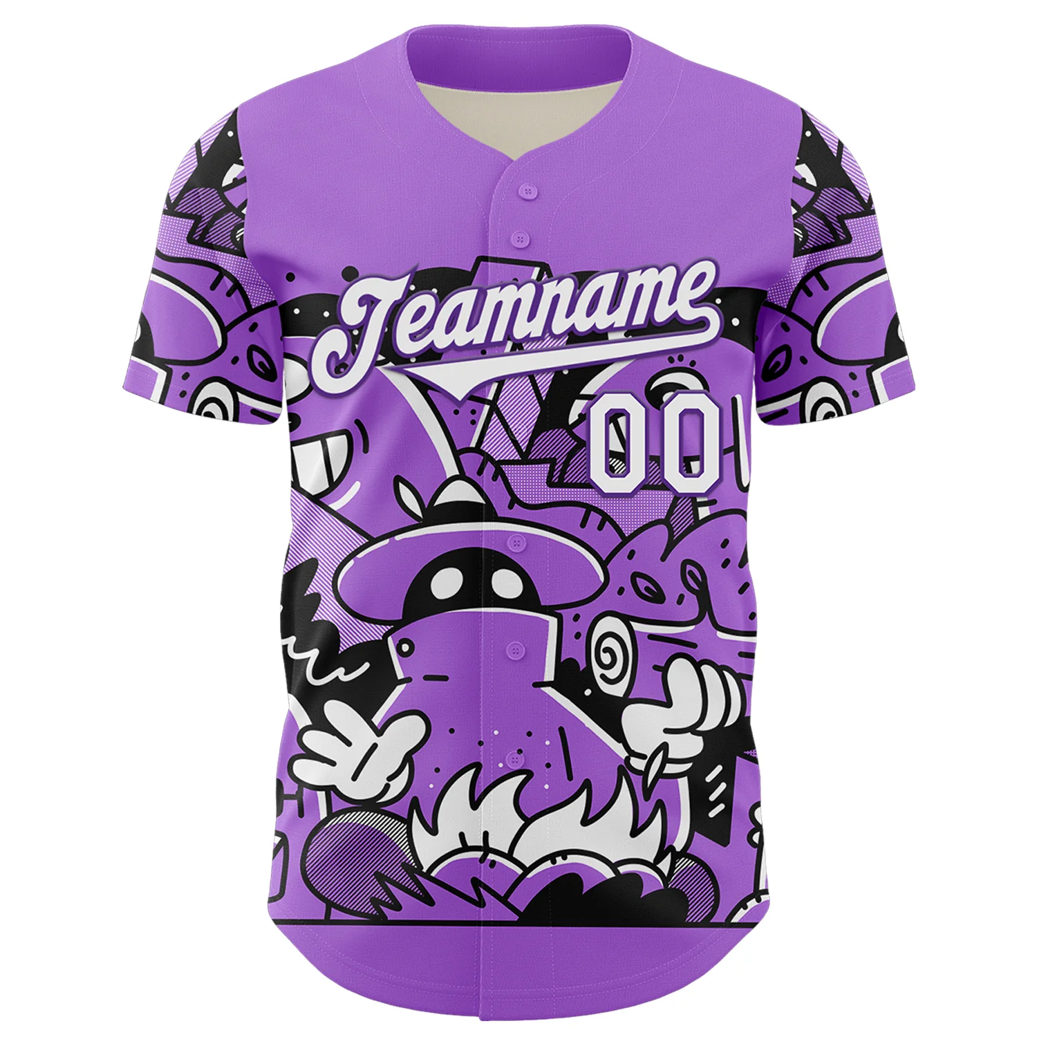 Custom Purple White 3D Geo Law Story Time Authentic Baseball Jersey - Image 2