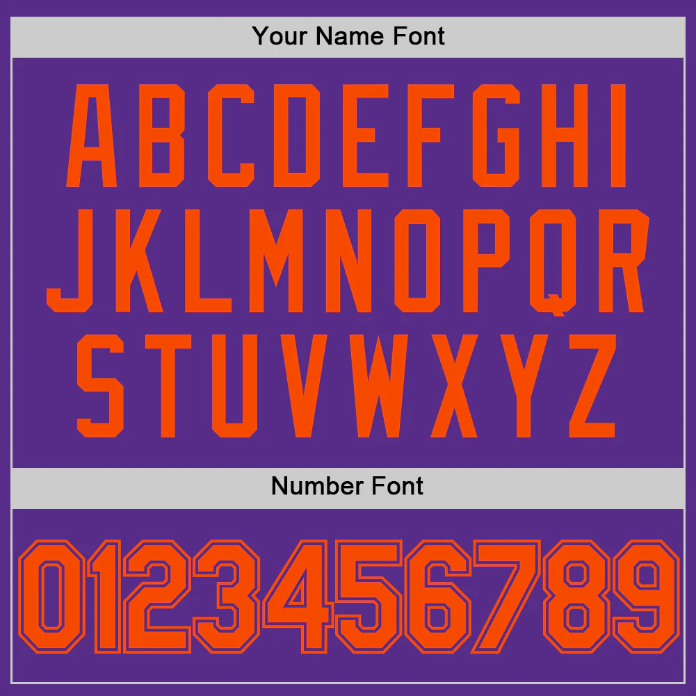 Custom Purple Orange Authentic Throwback Basketball Jersey - Image 4
