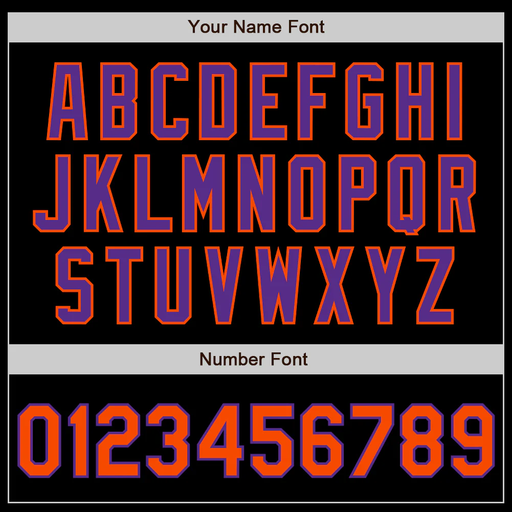 Custom Black Orange-Purple Authentic Baseball Jersey - Image 4