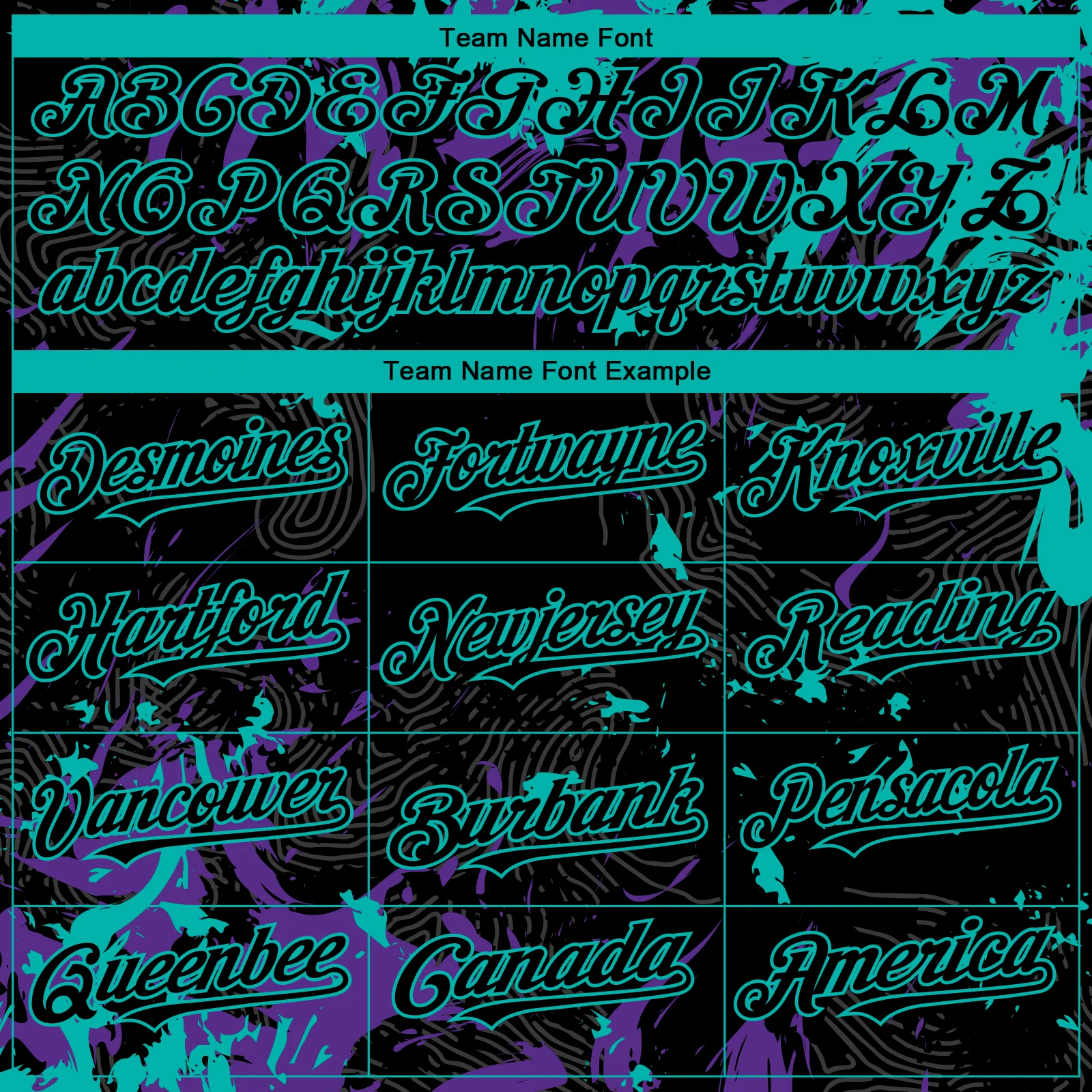 Custom Black Purple-Aqua Splash Authentic Baseball Jersey - Image 4