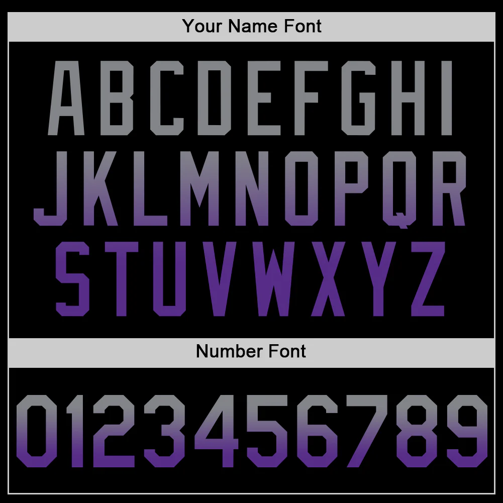 Custom Black Gray-Purple Authentic Fade Fashion Baseball Jersey - Image 5