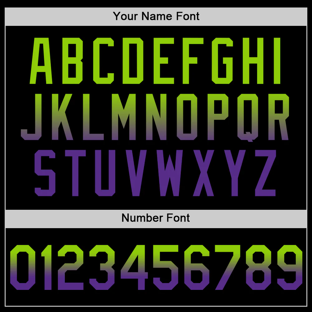 Custom Black Neon Green-Purple Authentic Fade Fashion Baseball Jersey - Image 5