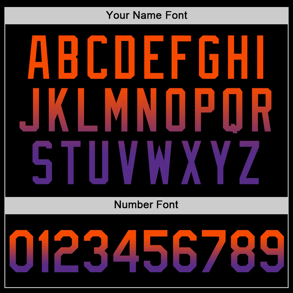 Custom Black Orange-Purple Authentic Fade Fashion Baseball Jersey - Image 5