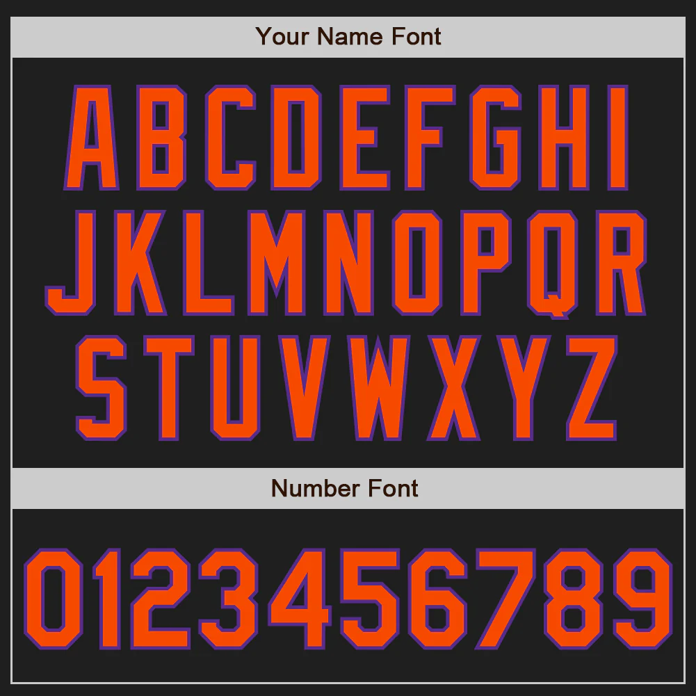 Custom Black Orange-Purple Authentic Two Tone Baseball Jersey - Image 5