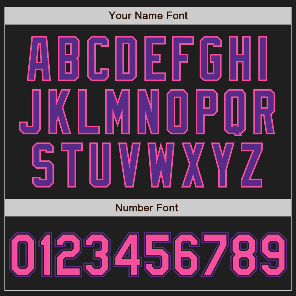 Custom Black Pink-Purple Authentic Two Tone Baseball Jersey - Image 5