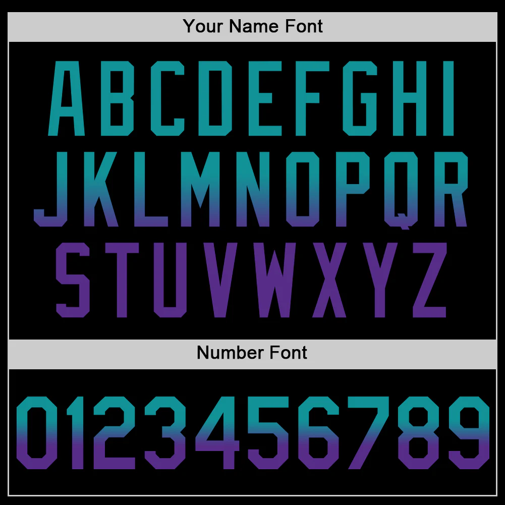 Custom Black Teal-Purple Authentic Fade Fashion Baseball Jersey - Image 5