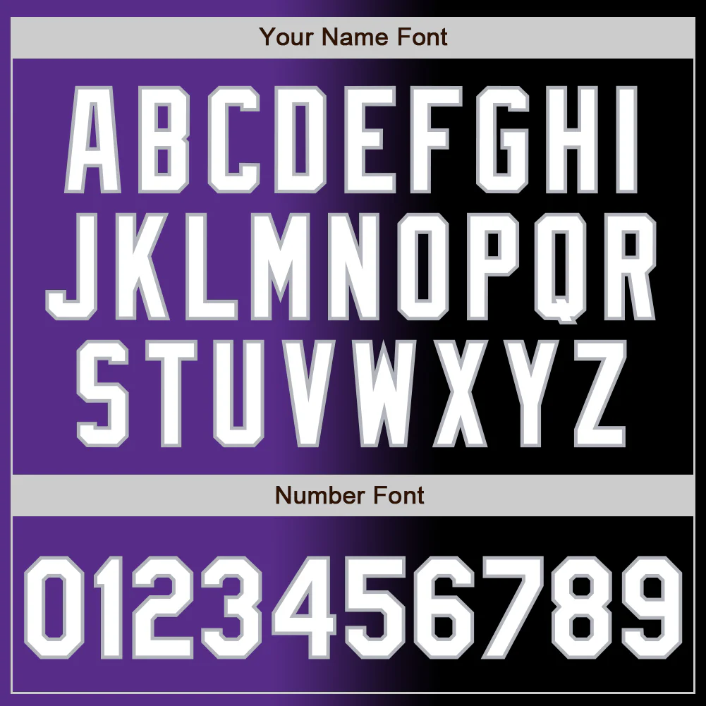 Custom Black White Purple-Gray Authentic Gradient Fashion Baseball Jersey - Image 5