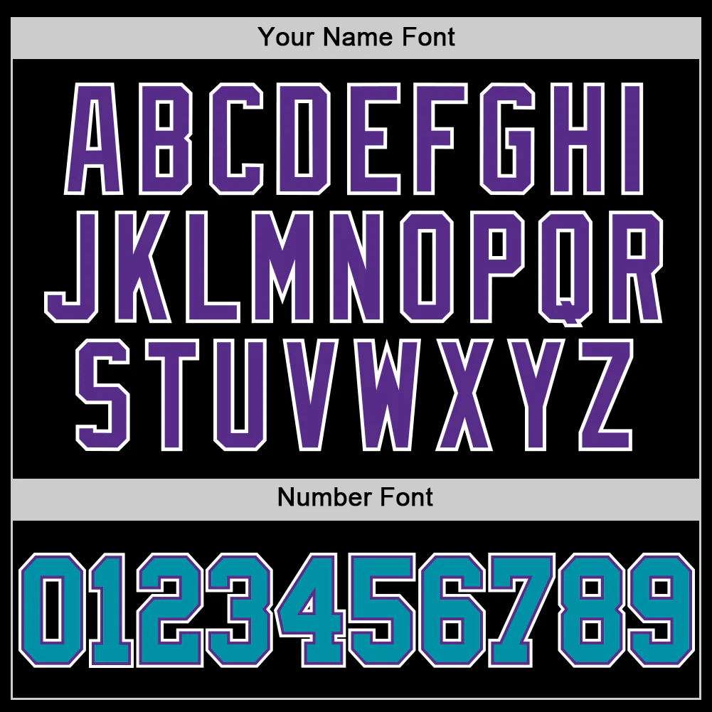 Custom Black Teal Purple-White Authentic Throwback Basketball Jersey - Image 4