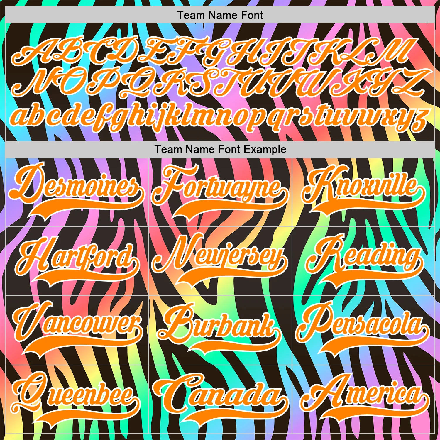 Custom Black Bay Orange Purple Pink Green-White Zebra Print Neon Hockey Lace Neck Jersey - Image 6