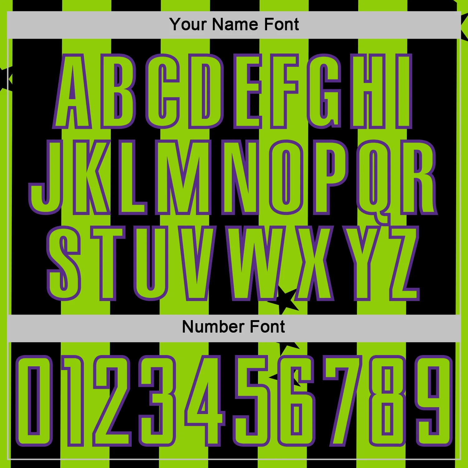 Custom Black Neon Green-Purple Stars And Stripes Sports Sublimation Soccer Uniform Jersey - Image 6