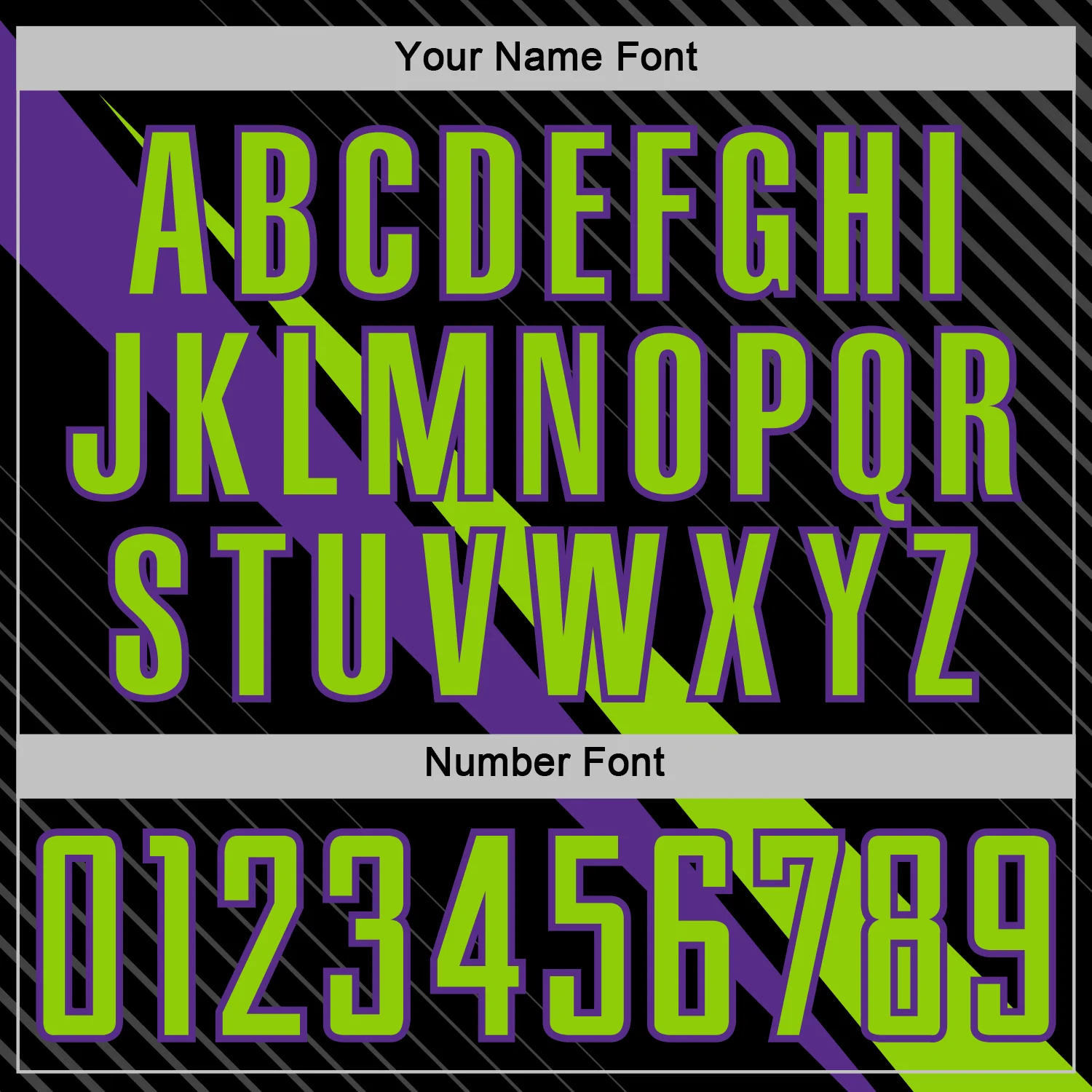 Custom Black Neon Green-Purple Diagonal Stripes Sports Sublimation Soccer Uniform Jersey - Image 6