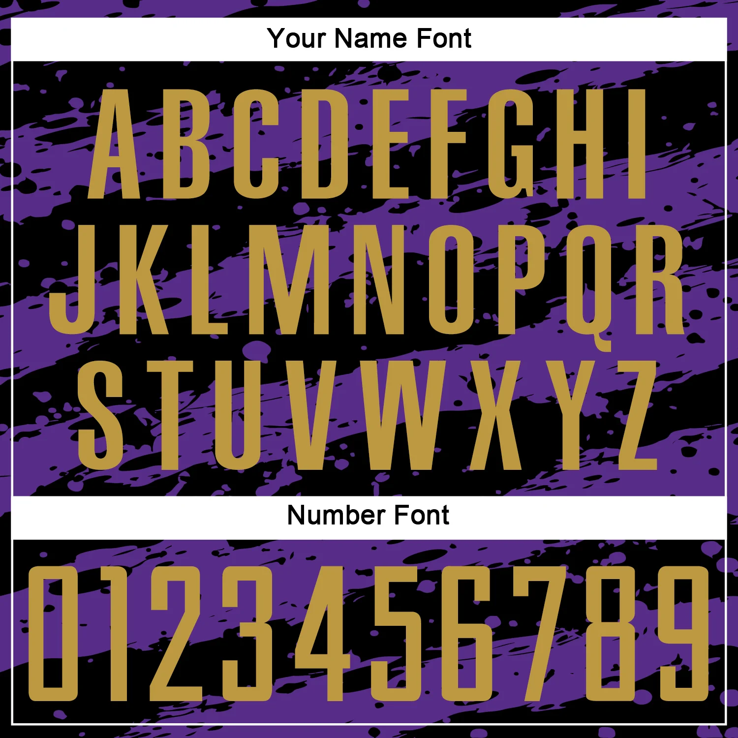 Custom Black Old Gold-Purple Splash Sublimation Soccer Uniform Jersey - Image 6