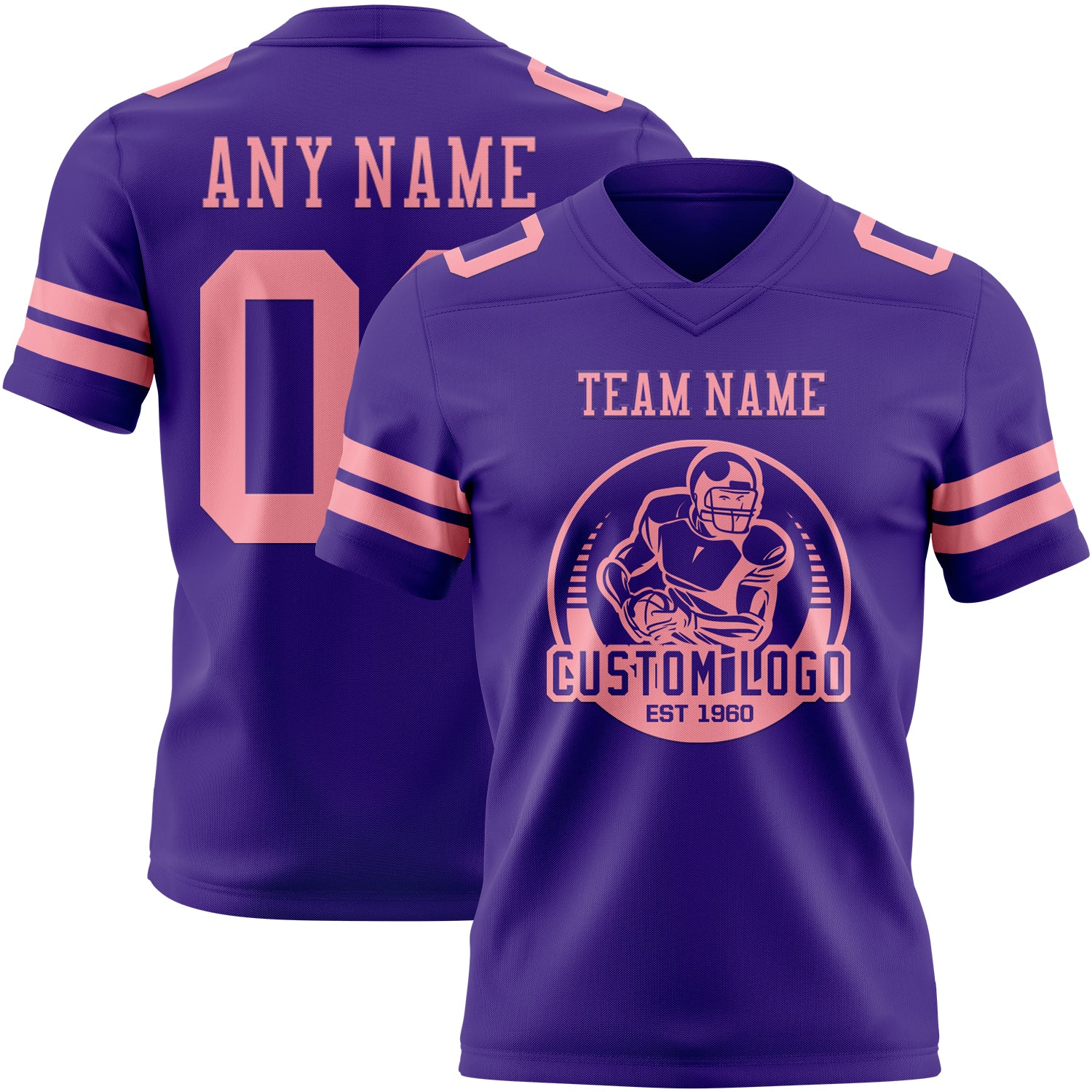 Custom Purple Medium Pink Authentic Football Jersey - Image 2