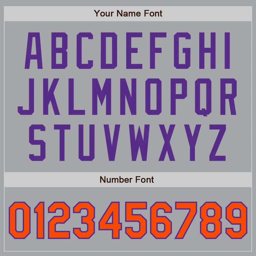 Custom Gray Orange-Purple Authentic Two Tone Baseball Jersey - Image 5