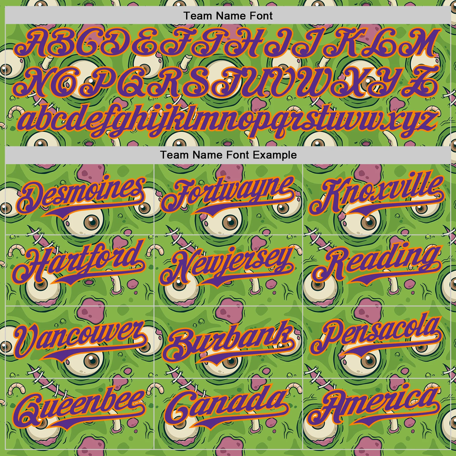 Custom Green Bay Orange-Purple 3D Pattern Design Funny Cartoon Monster Authentic Baseball Jersey - Image 4