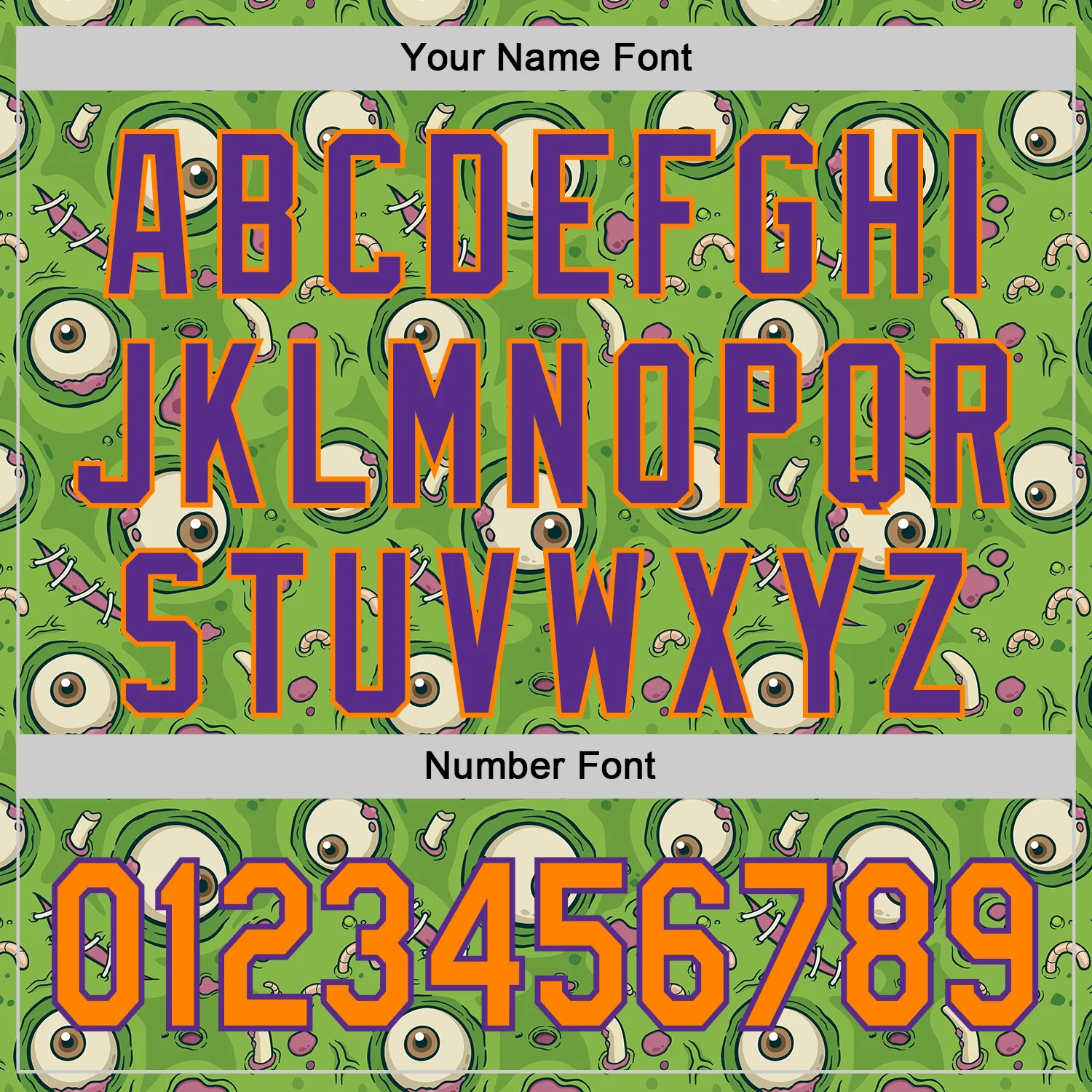 Custom Green Bay Orange-Purple 3D Pattern Design Funny Cartoon Monster Authentic Baseball Jersey - Image 5