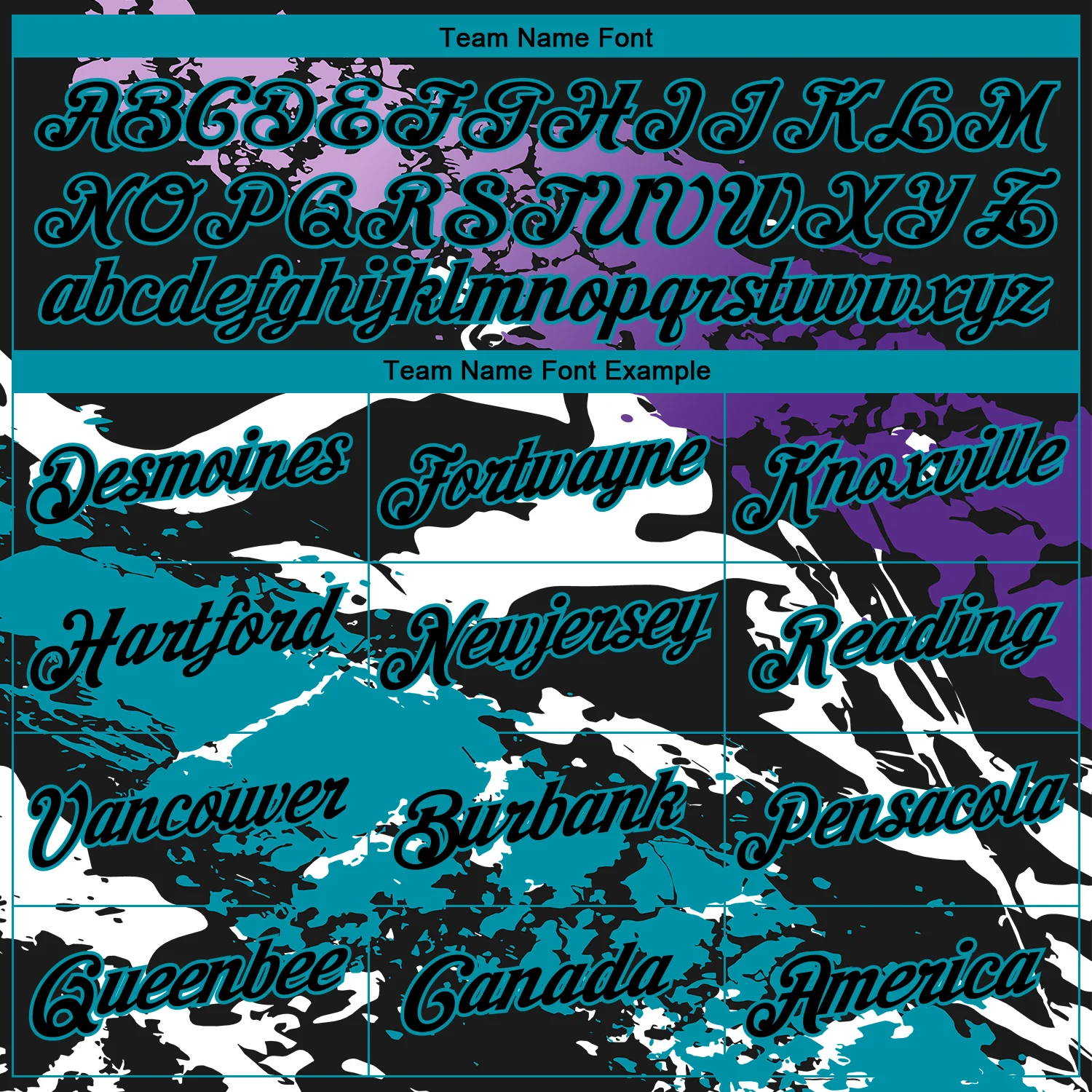 Custom Stitched Black Purple Teal-White 3D Pattern Design Splash Sports Pullover Sweatshirt Hoodie - Image 3