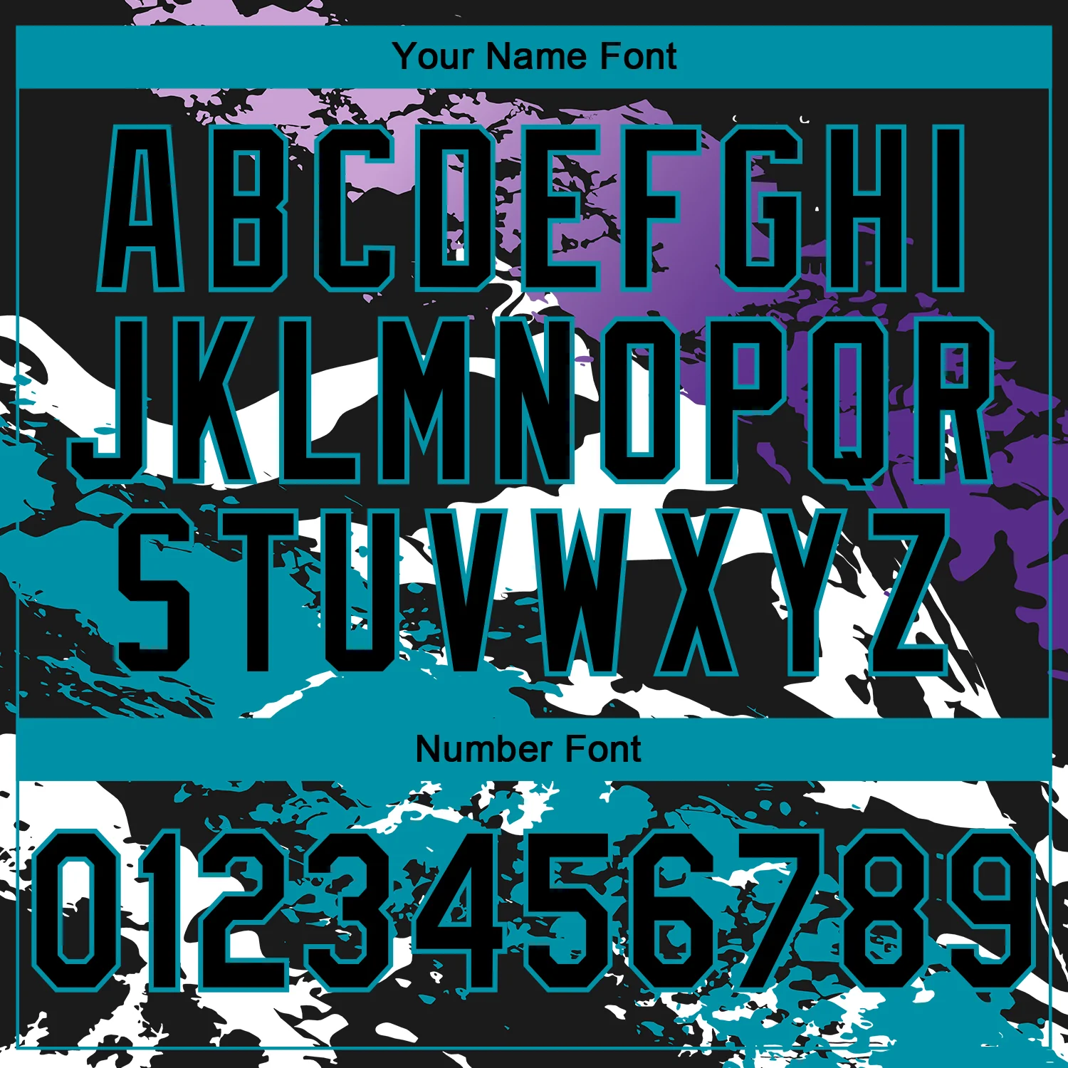 Custom Stitched Black Purple Teal-White 3D Pattern Design Splash Sports Pullover Sweatshirt Hoodie - Image 4